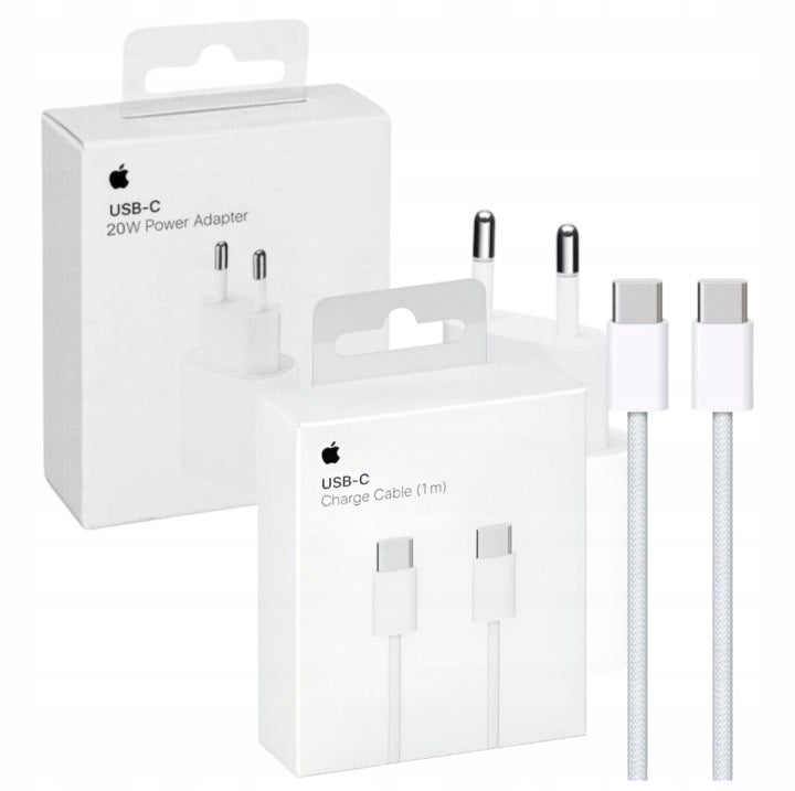 ORIGINAL FAST CHARGER FOR APPLE IPHONE 20W+ USB-C CABLE 1M