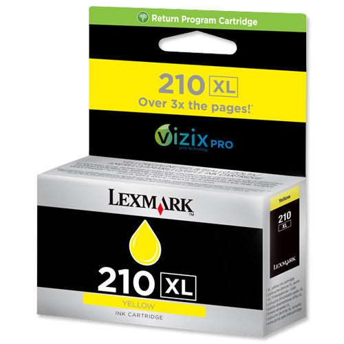 ORIGINAL INK LEXMARK 210 XL 210XL YELLOW