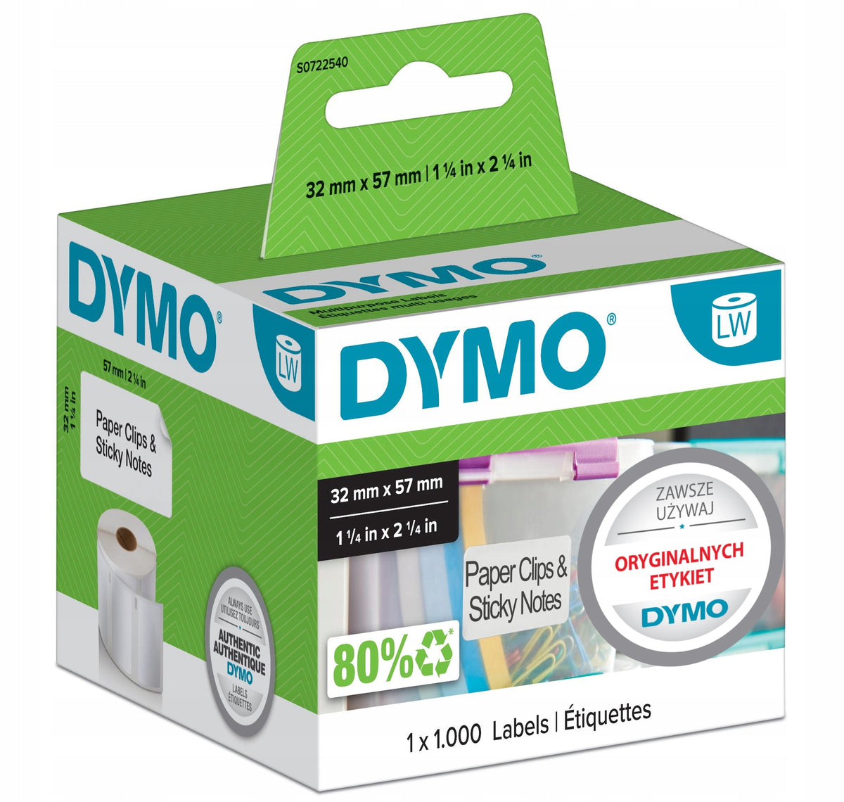 ORIGINAL Labels DYMO LW paper universal 32x57mm 1000pcs white