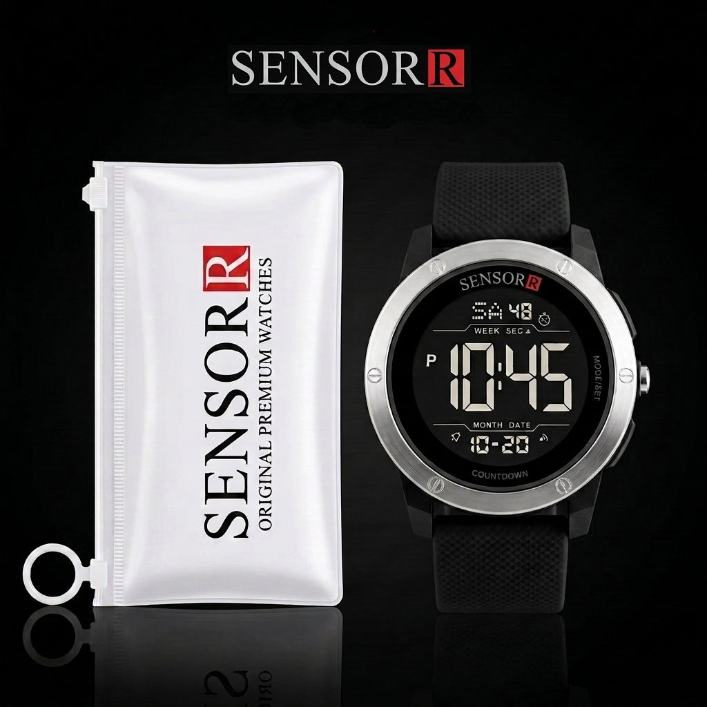 ORIGINAL MILITARY MEN'S WATCH LARGE NUMBERS SUPER THIN WATERPROOF LED Brand Sensorr