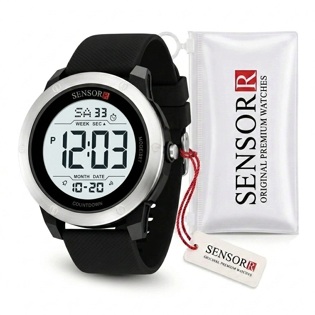 ORIGINAL MILITARY MEN'S WATCH LARGE NUMBERS SUPER THIN WATERPROOF LED