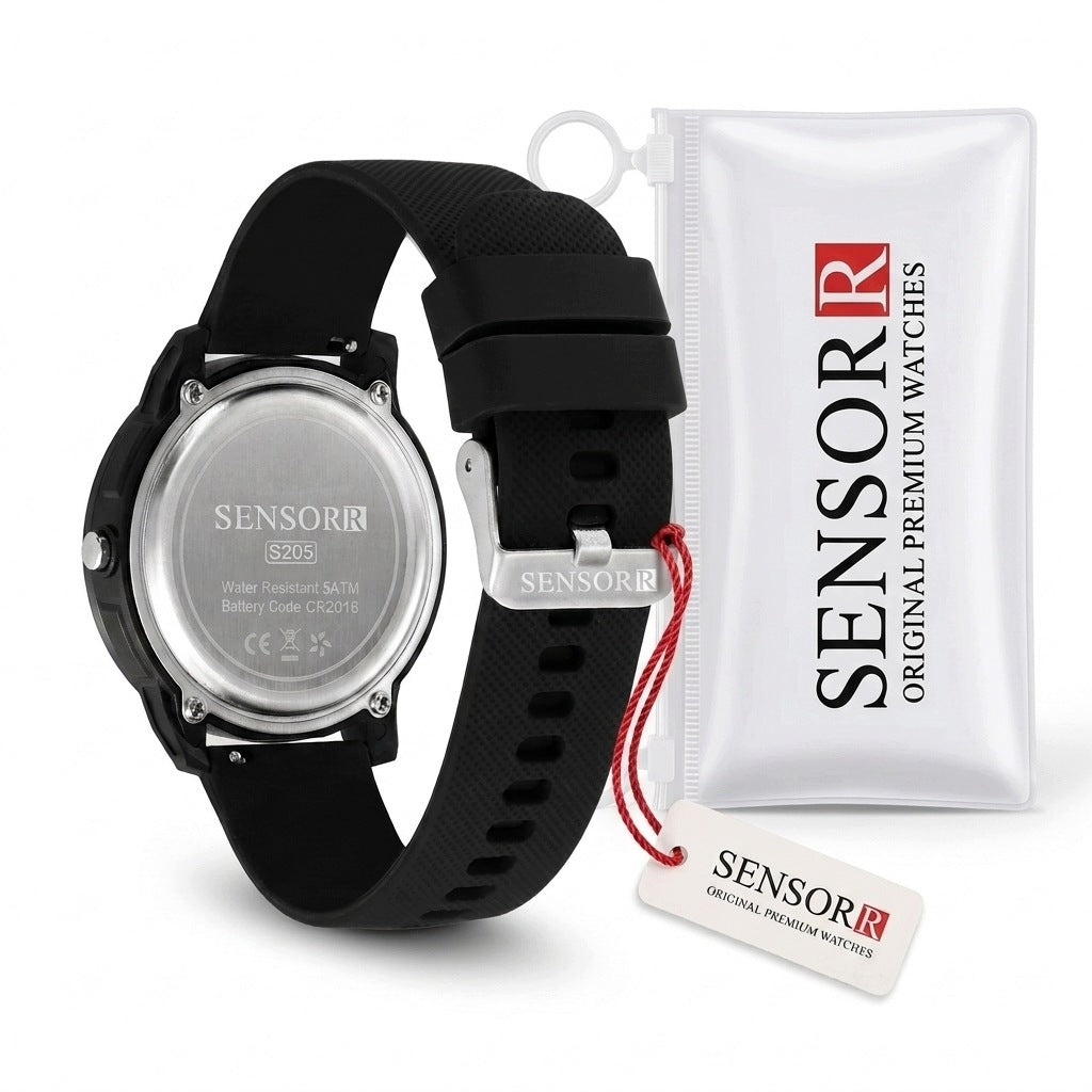 ORIGINAL MILITARY MEN'S WATCH SENSORR LARGE DIGITS LED BACKLIGHT 50M Packaging status original