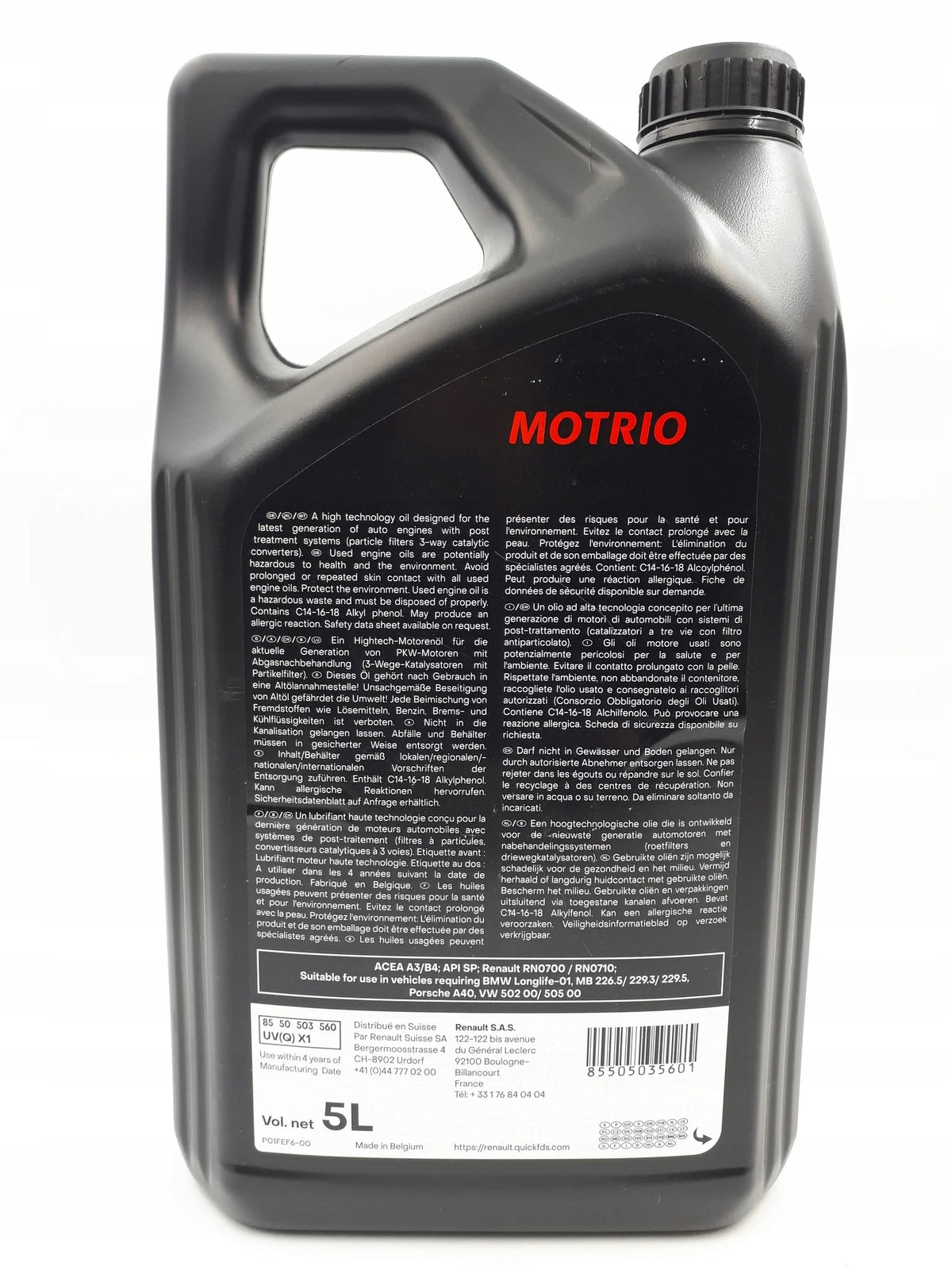 ORIGINAL OIL RENAULT Engine oil Motrio 5 l 5W-40 Packaging status original