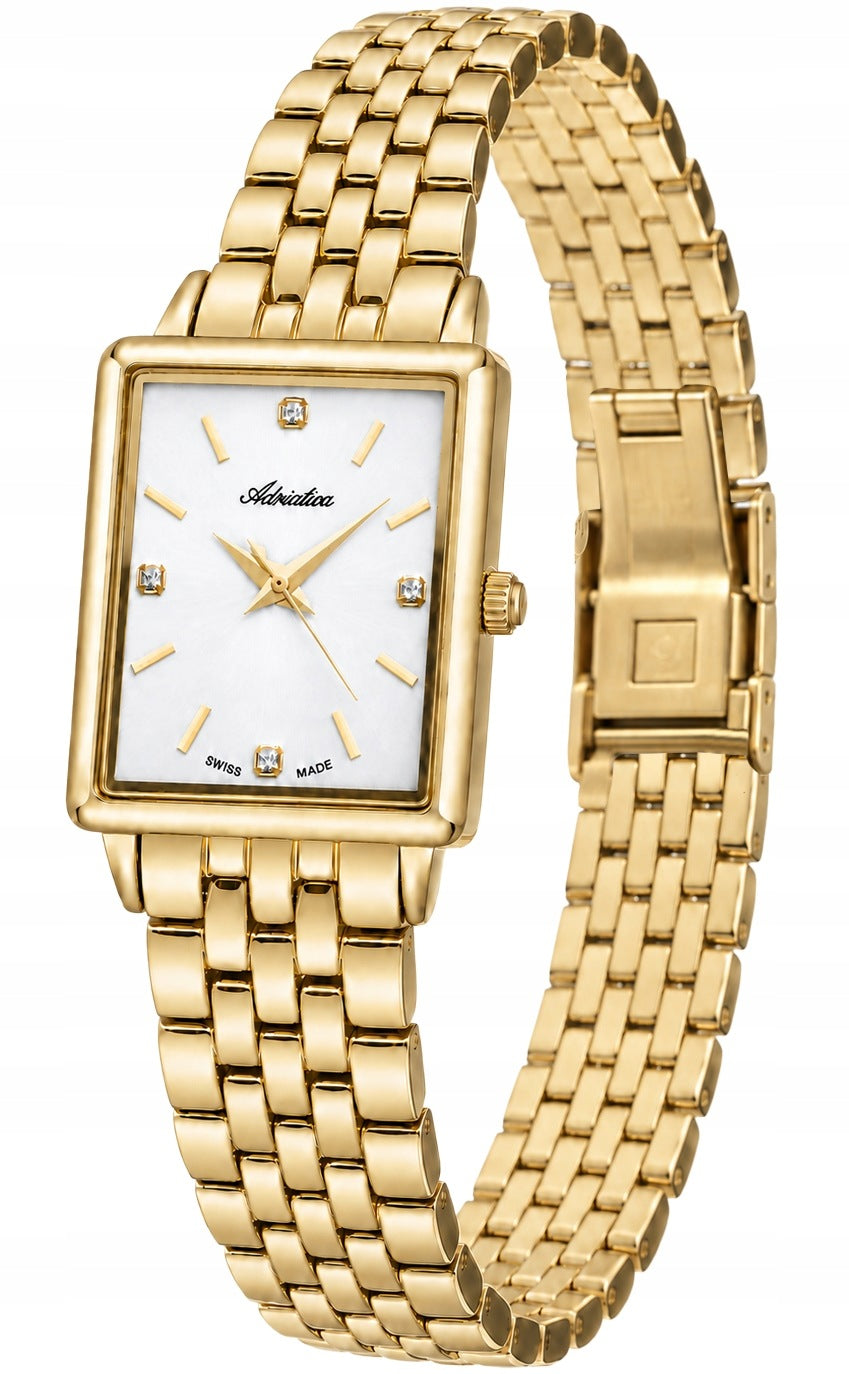 ORIGINAL WOMEN'S WATCH ADRIATICA A3850.1113Q GOLD ON BRACELET Manufacturer code A3850.1113Q