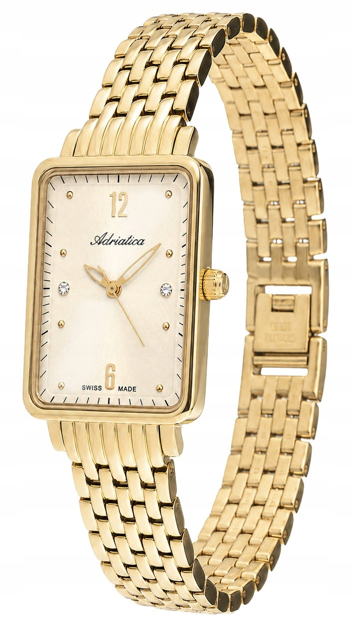 ORIGINAL Women's Watch ADRIATICA A3829.1171Q gold rhinestones Brand Adriatica