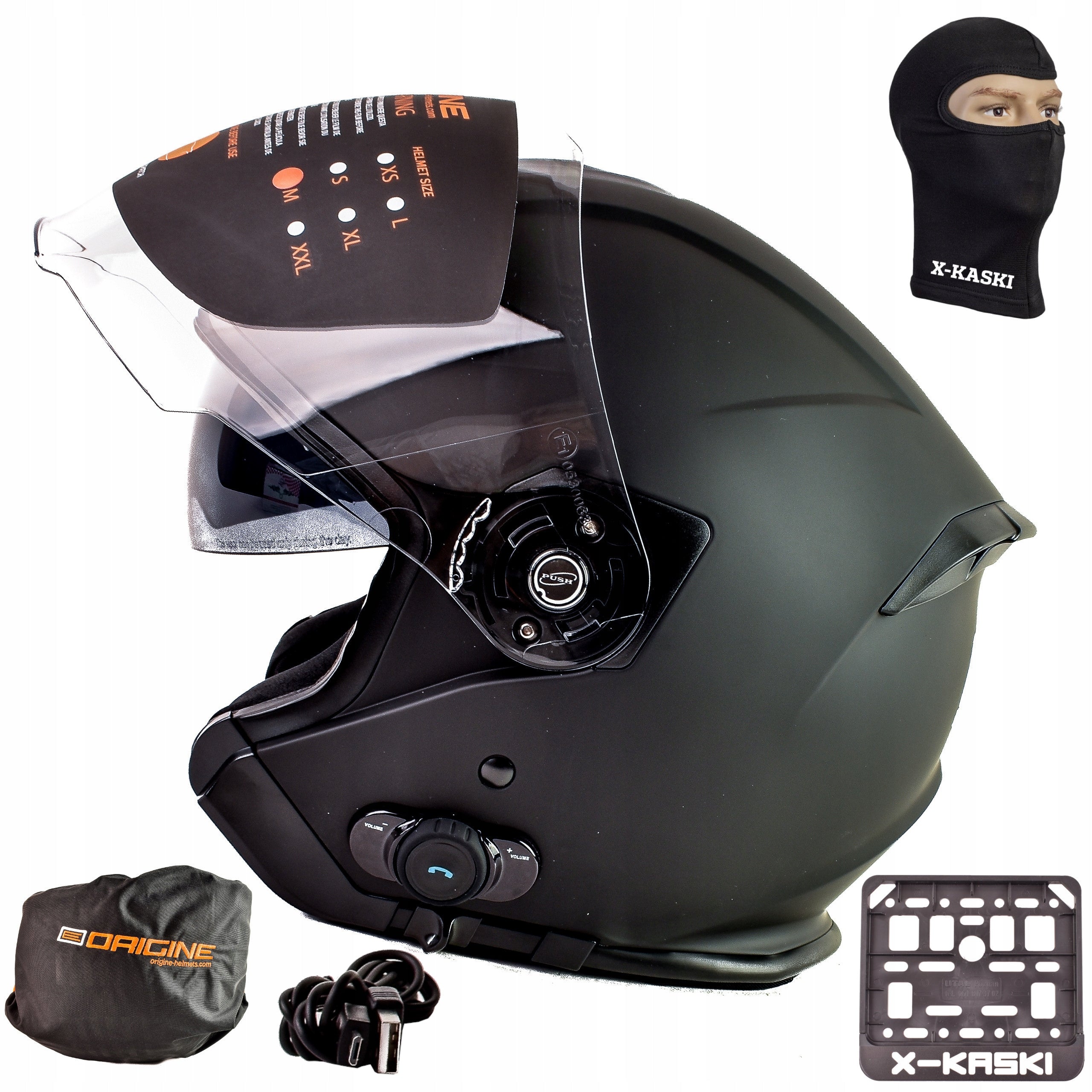 ORIGINE Open Face Helmet PALIO BUILT-IN INTERCOM BLUETOOTH XL