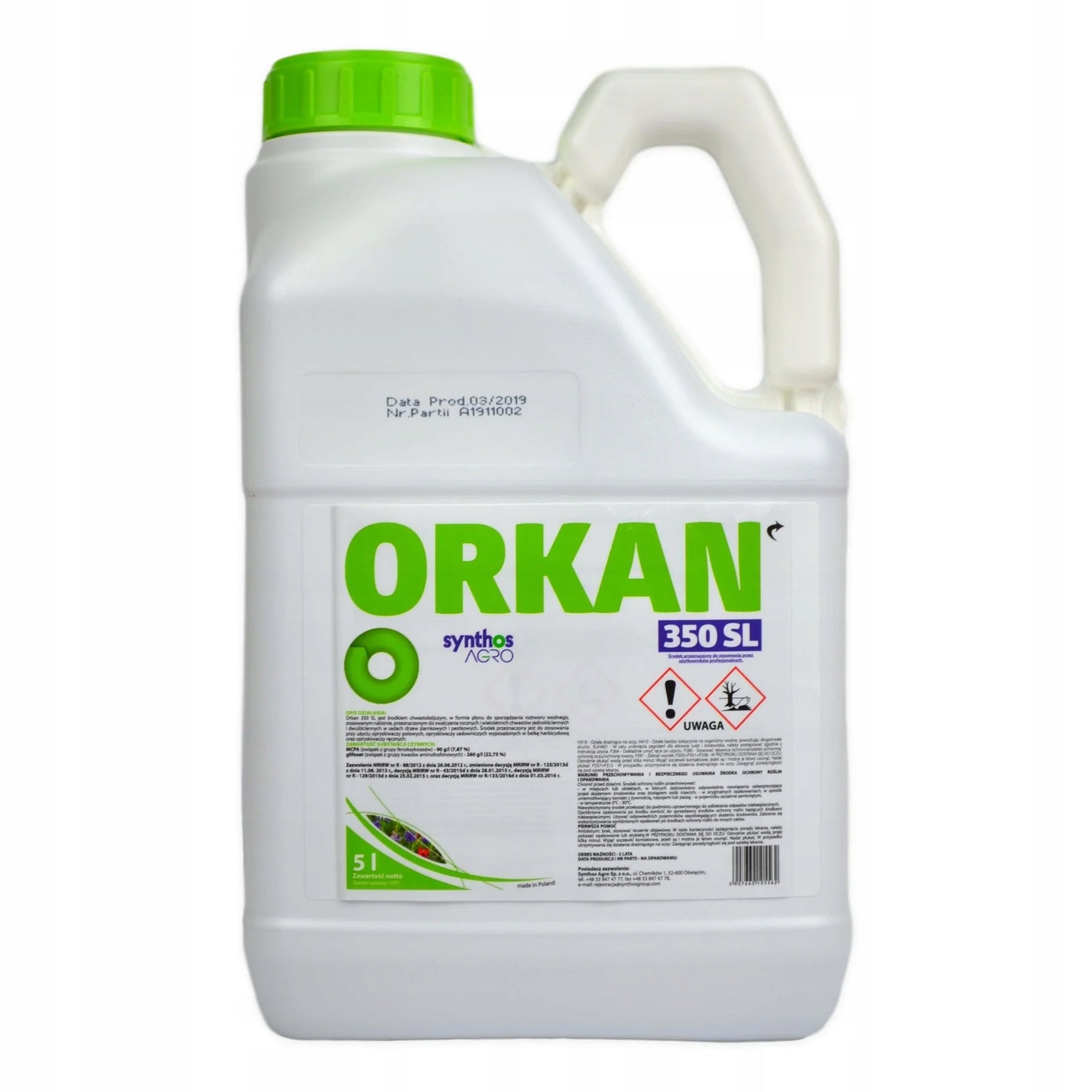 ORKAN 350 SL 5L GLYPHOSATE+ MCPA HERBICIDE REQUIRED PROFX CERTIFICATE. Purpose against weeds