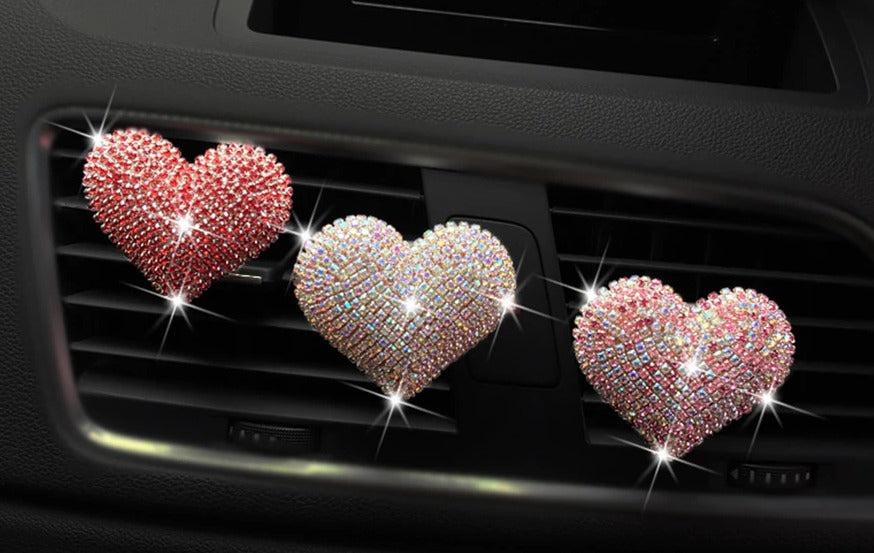 ORNAMENT CAR SMELL DIAMOND HEART SILVER GIFT Manufacturer no brand