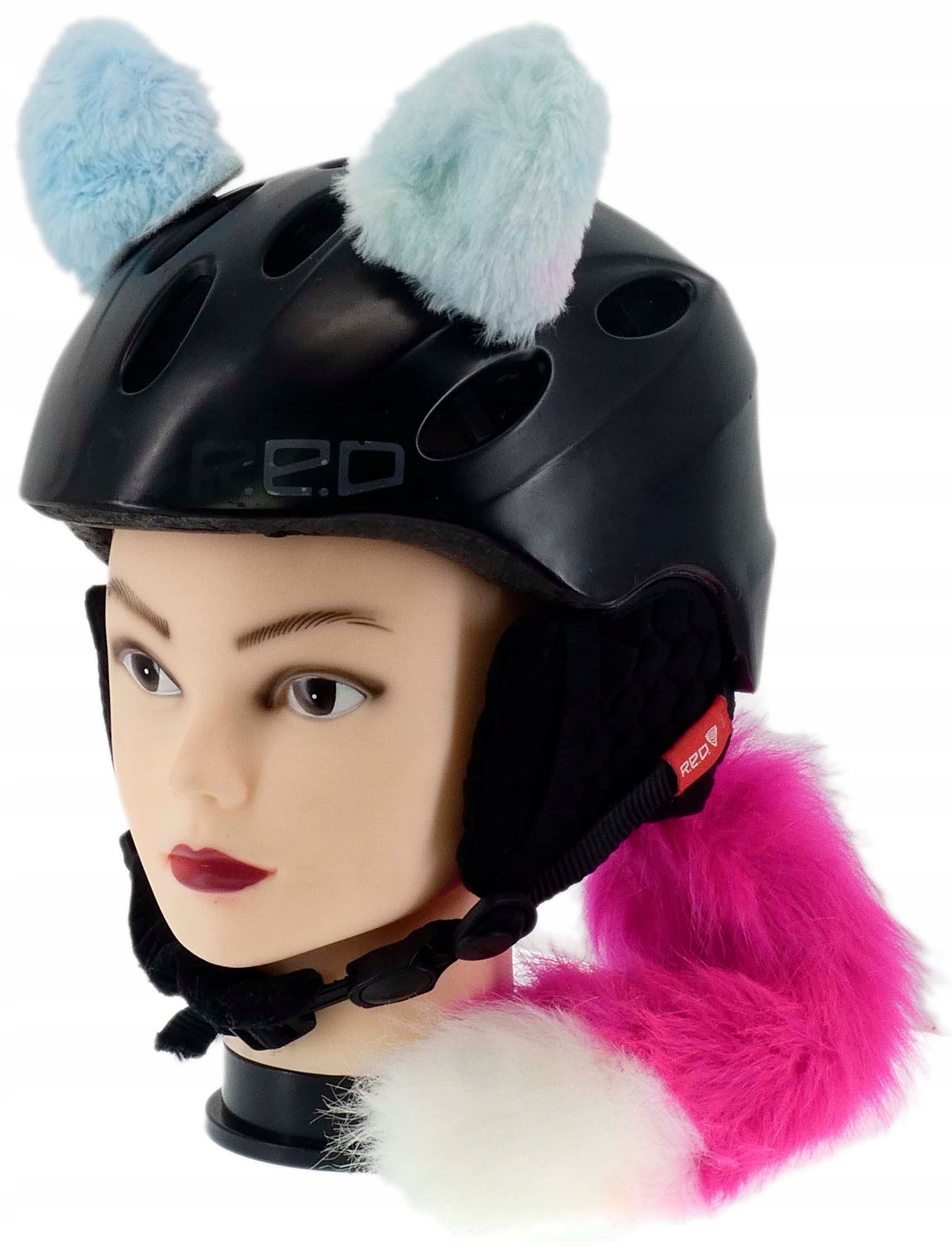 ORNAMENT FOR MOTORCYCLE SKI HELMET VELCRO EARS KITA GLOWING PINK Packaging status original