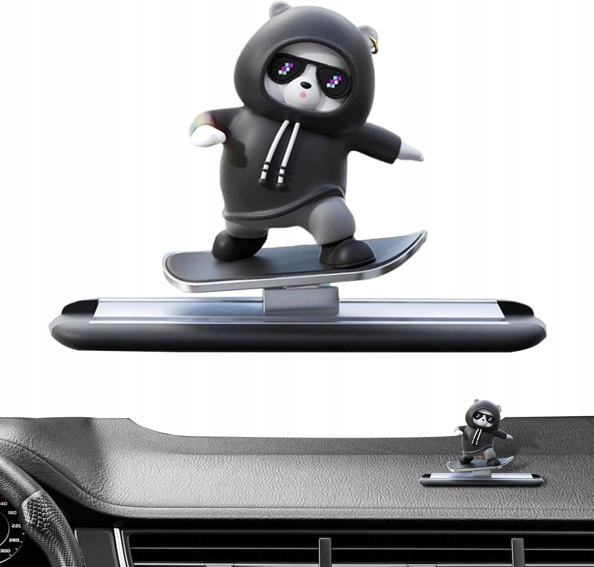 ORNAMENT FOR PANDA CAR ON SKATEBOARD BOARD BEAR SKATER FLOATING FIGURINE Manufacturer's catalog number MIŚ SKEJTER OZDOBA DO AUTA
