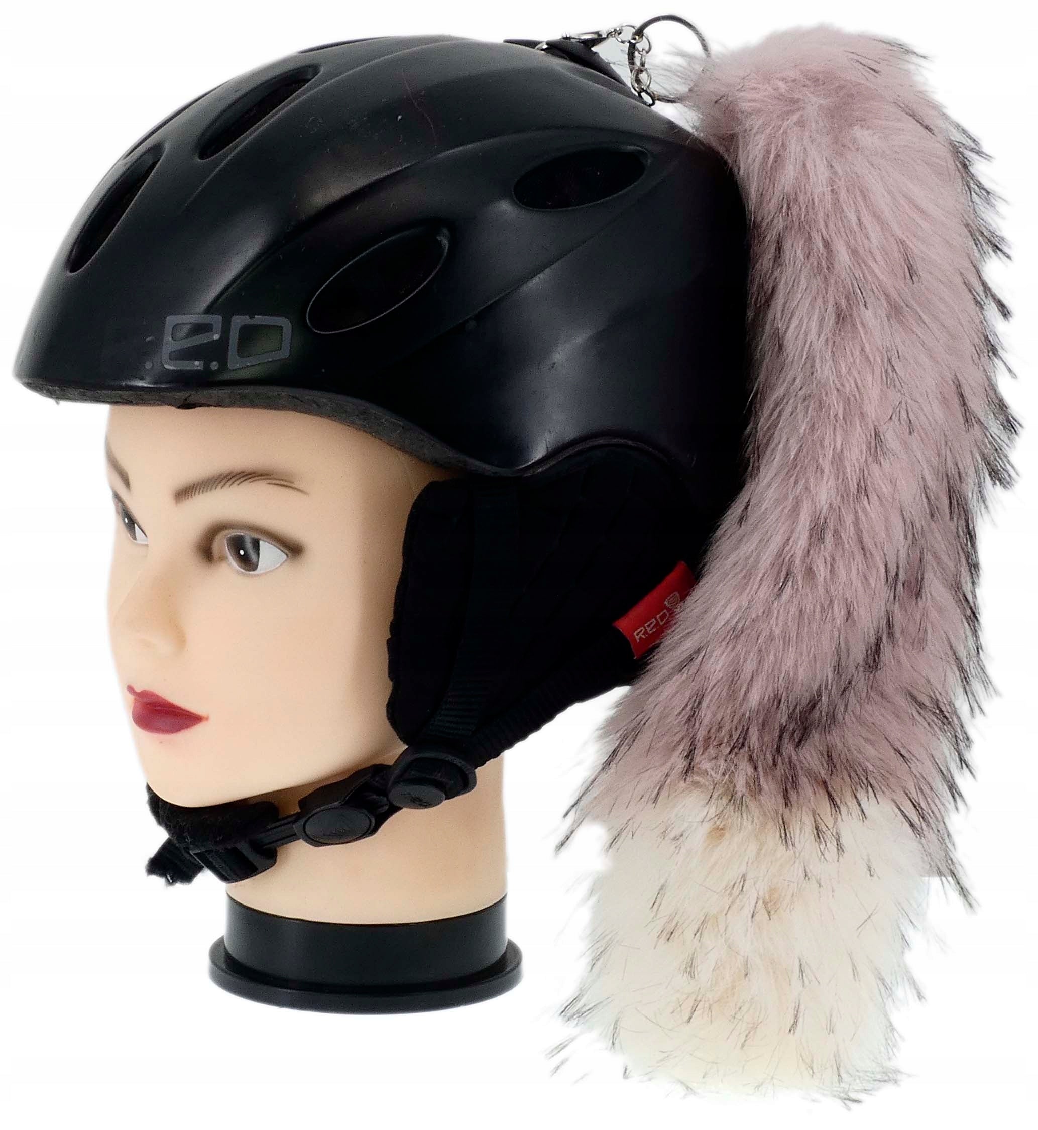 ORNAMENT FOR SKI HELMET MOTORCYCLE KITA LISI TAIL BROWN PINK FURRY