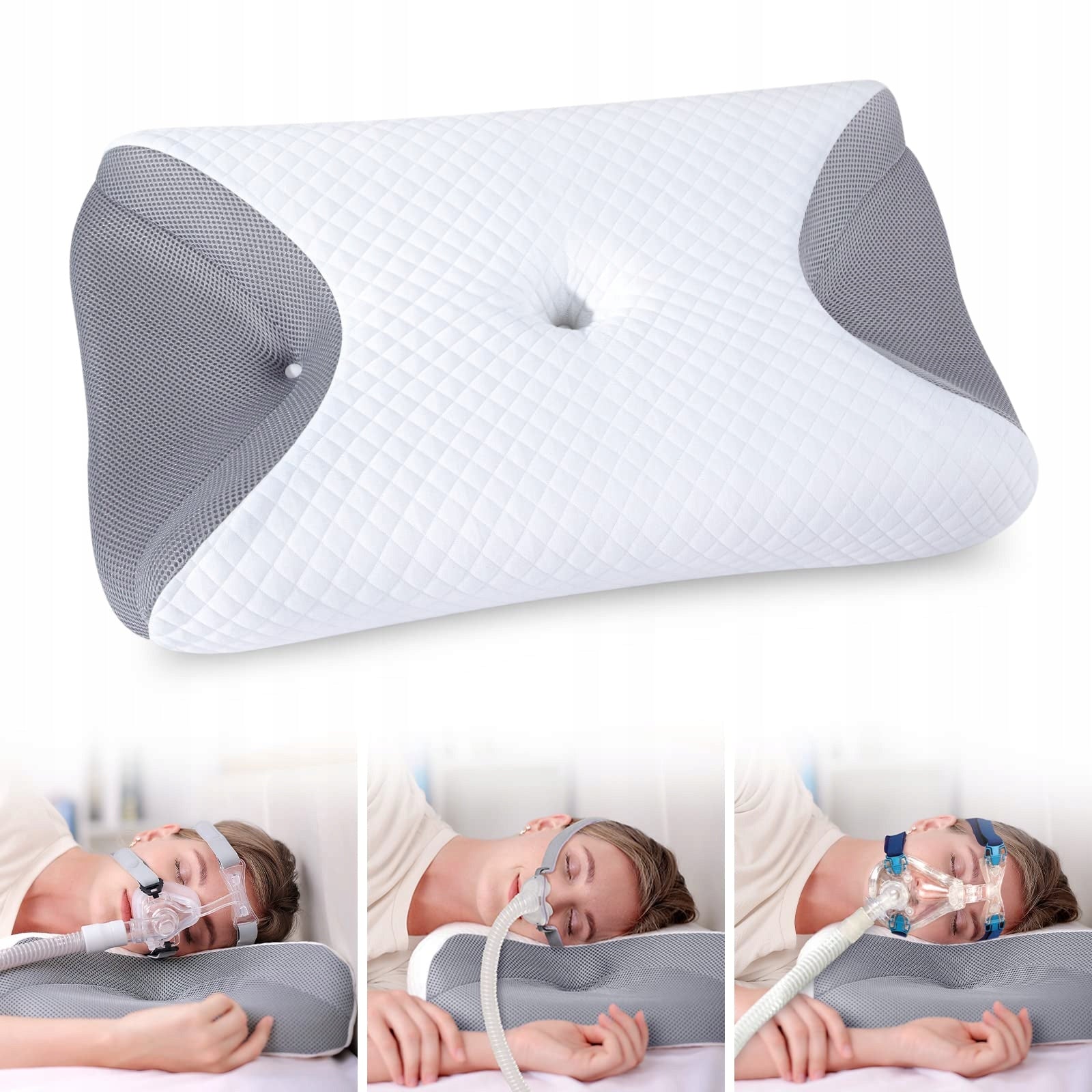 ORTHOPEDIC PILLOW CPAP MEMORY FOAM 65X40CM FOR SIDE SLEEPERS SET