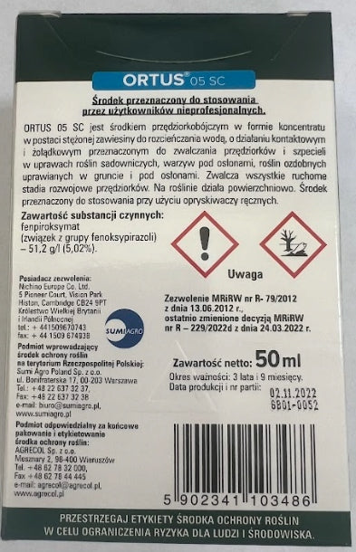 ORTUS 05 SC agent for spider mites and disfigurers Agrecol 50 ml Manufacturer Agrecol