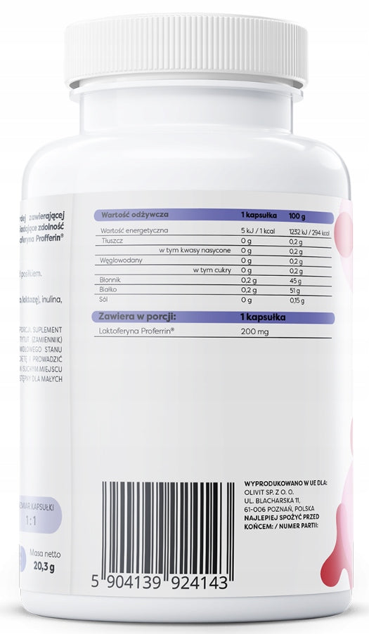 OSAVI Advanced Lactoferrin Proferrin 200mg, IMMUNITY 30 capsules EAN (GTIN) 5904139924136