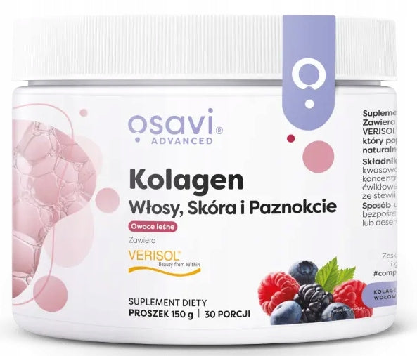 OSAVI Collagen Hair Skin Nails Peptides Verisol 150g Forest Fruit