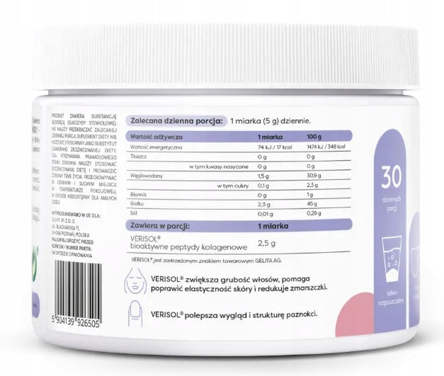 OSAVI Collagen Hair Skin Nails Peptides Verisol 150g Pineapple Expiration date not specified