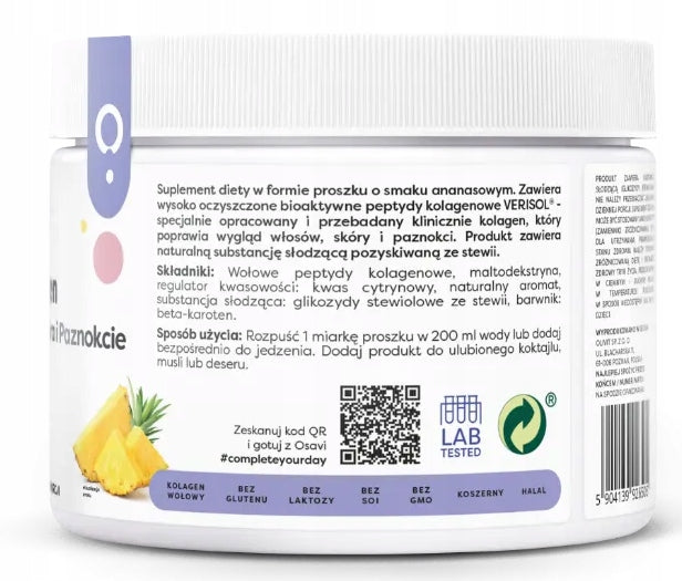 OSAVI Collagen Hair Skin Nails Peptides Verisol 150g Pineapple Packaging status original