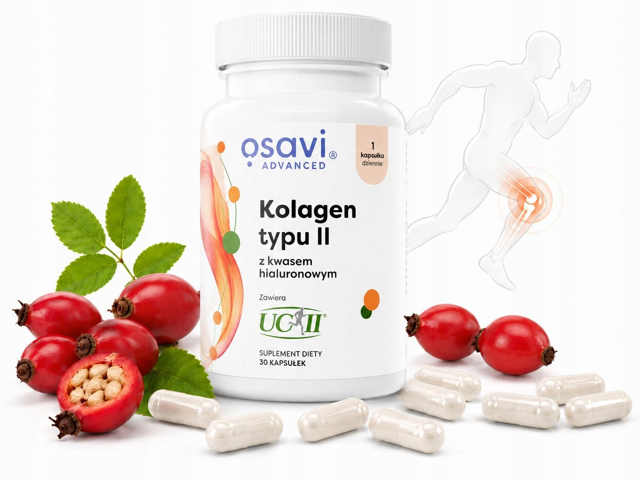 OSAVI Collagen type II (UC-II) with hyaluronic acid + wild rose 30 kaps