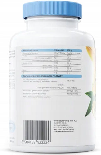 OSAVI EVENING PRIMROSE oil 1800 mg VITAMIN A + E BEAUTIFUL SKIN 120 softgels Expiration date not specified