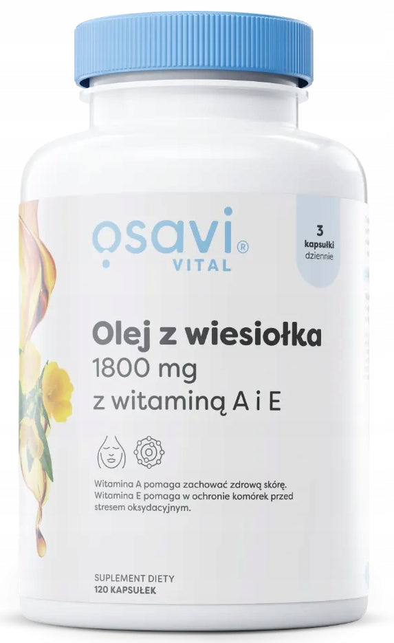 OSAVI EVENING PRIMROSE oil 1800 mg VITAMIN A + E BEAUTIFUL SKIN 120 softgels