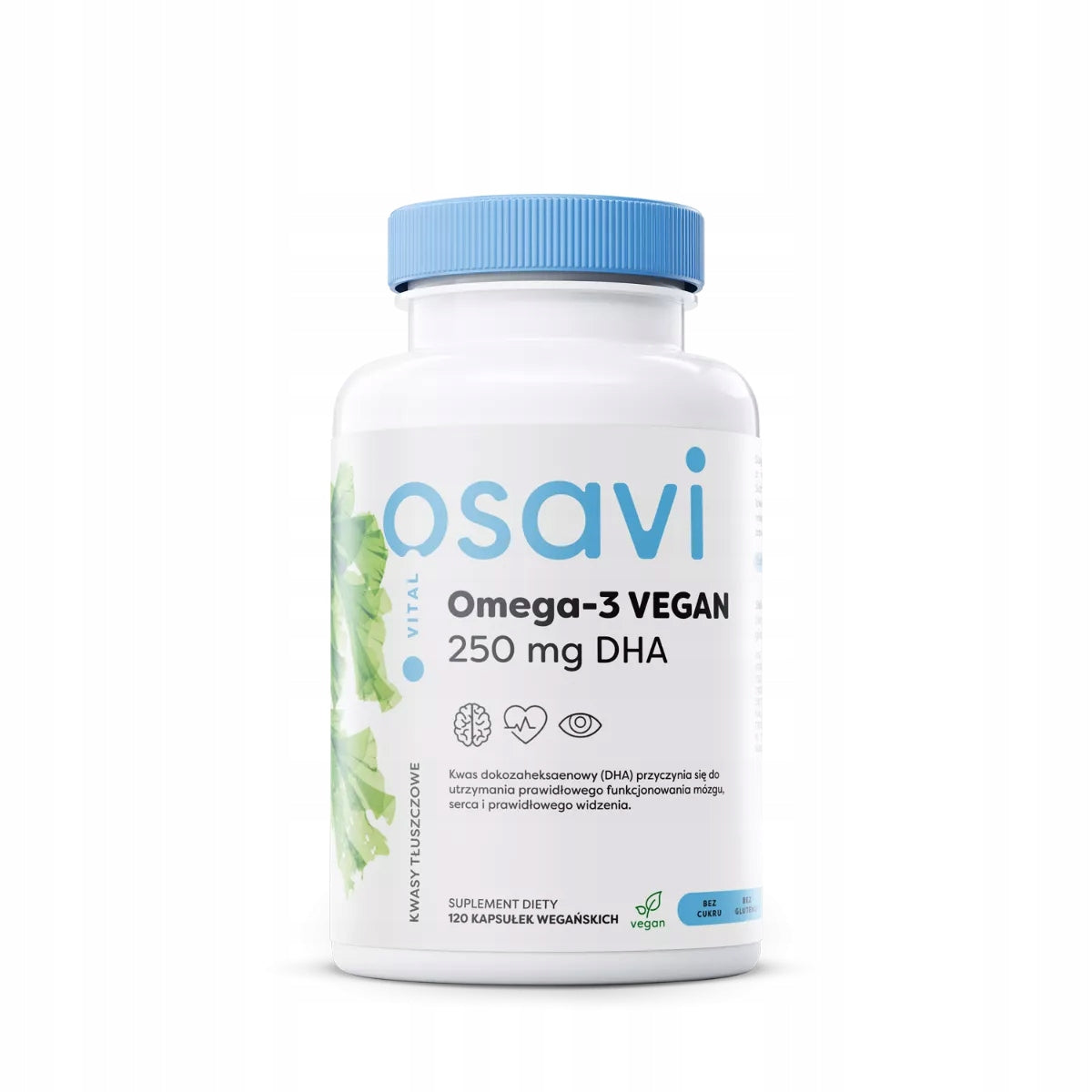 OSAVI Omega-3 Vegan 250mg DHA OMEGA-3 ACIDS HEART BRAIN VISION 120caps