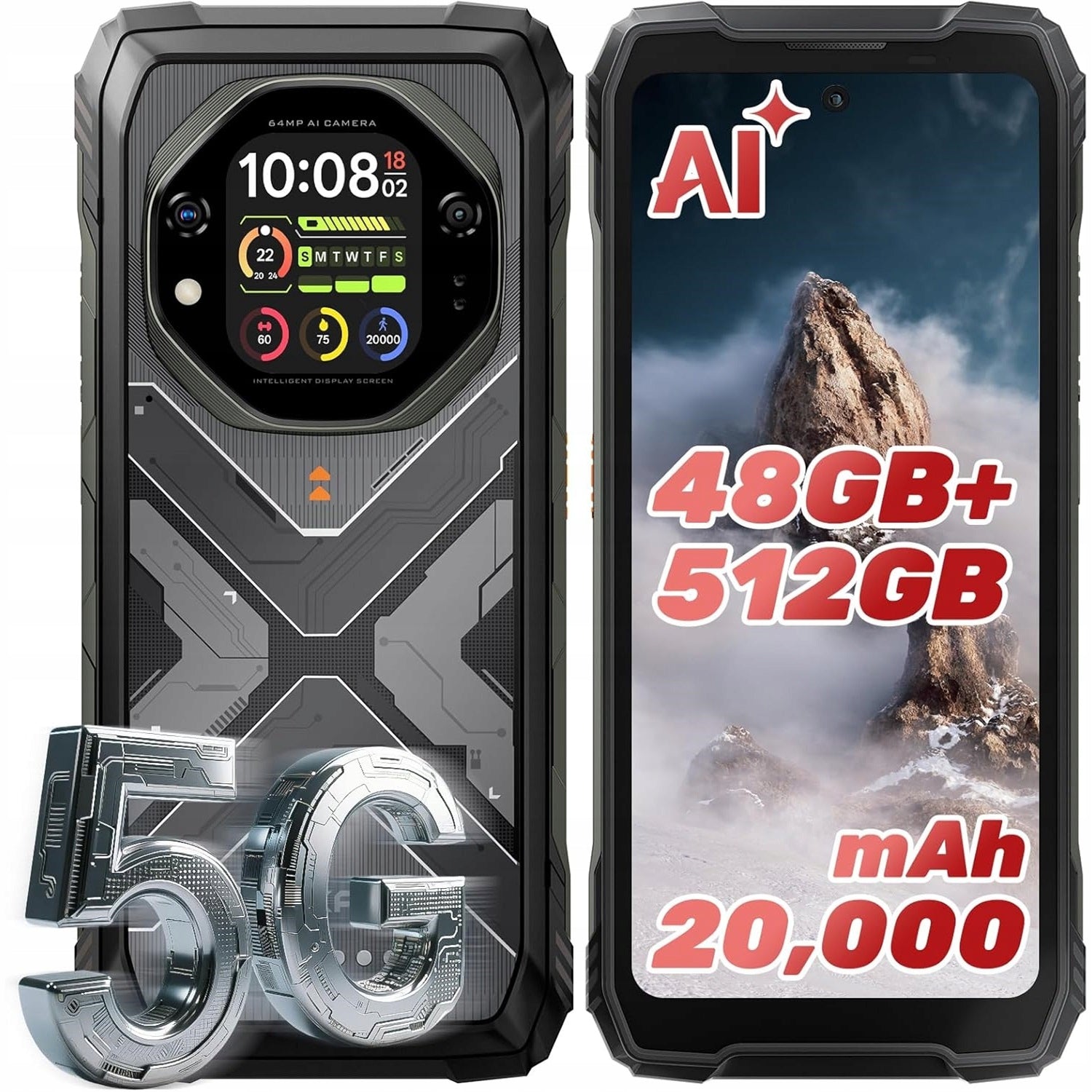 OSCAL Tank 1 5G,48(16+32)GB 512GB/2TB, 6.78 Inch FHD, 20000mAh