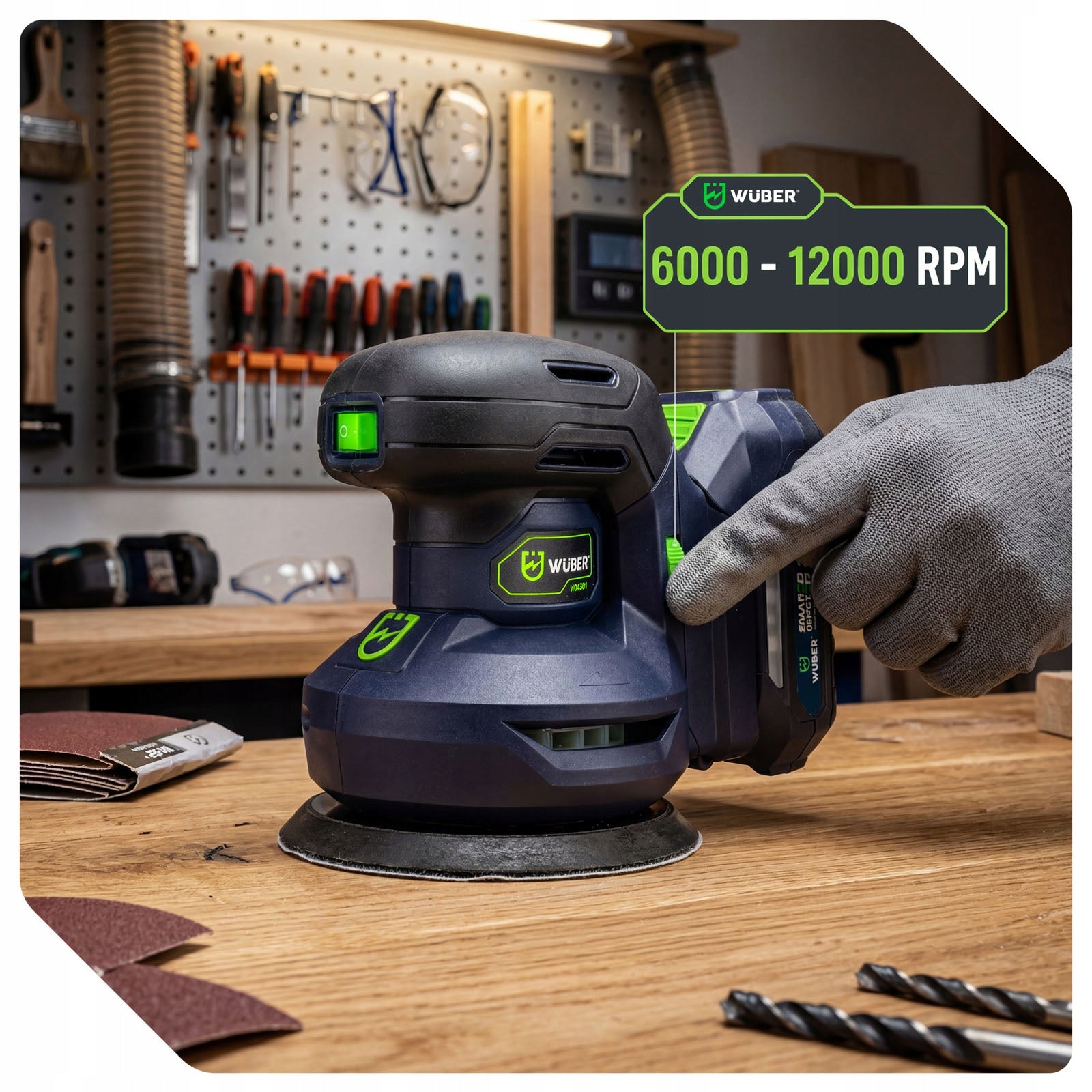 OSCILLATING ECCENTRIC CORDLESS SANDER FOR GYPSUM WOOD REG. 125MM Manufacturer code W04301 SZLIFIERKA OSCYLACYJNA MIMOŚRODOWA