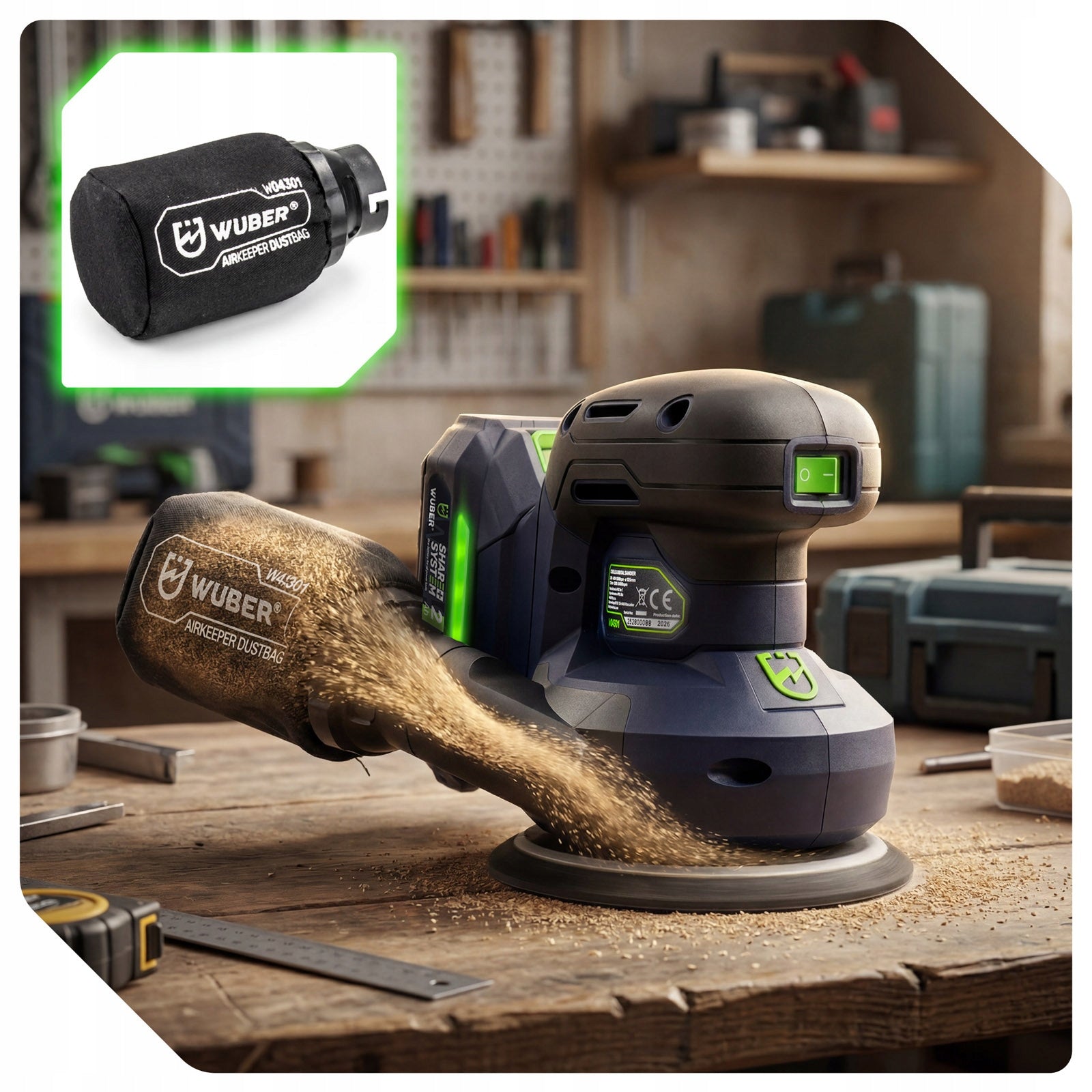 OSCILLATING ECCENTRIC CORDLESS SANDER FOR GYPSUM WOOD REG. 125MM Packaging status original