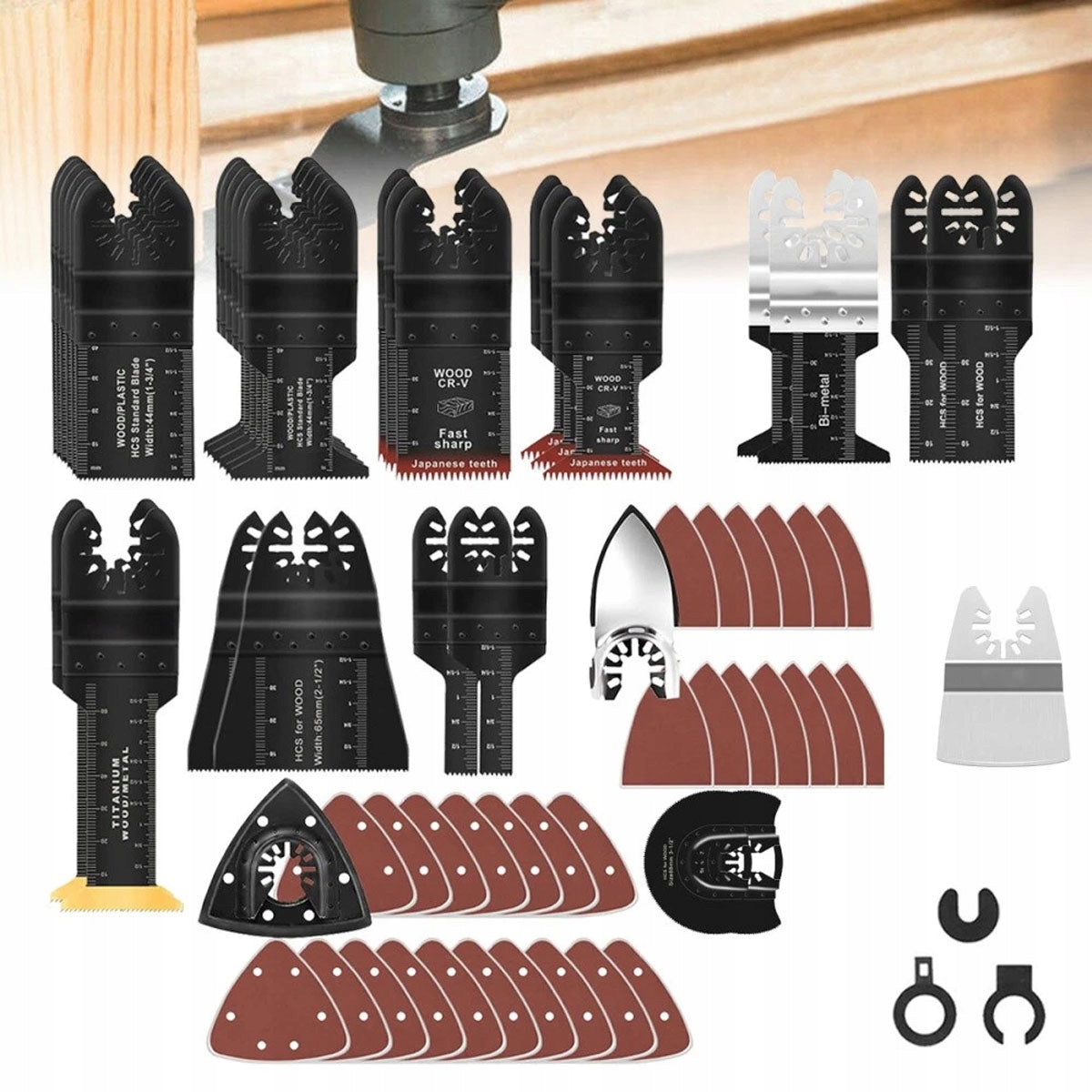 OSCILLATING SAW BLADES SET OF 116 PCS MULTITOOL WOOD METAL HCS