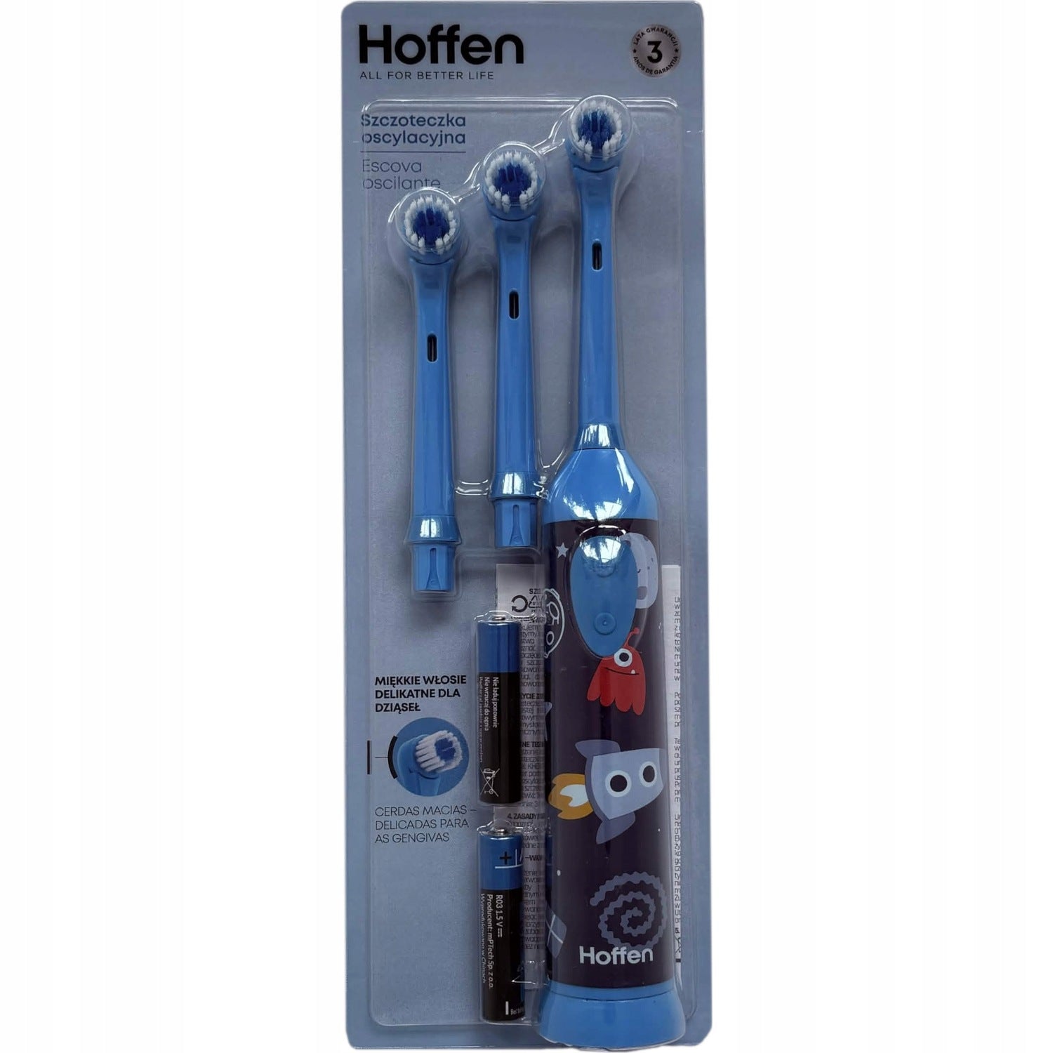 OSCILLATING TOOTHBRUSH FOR CHILDREN WITH SPACE MOTIF HOFFEN