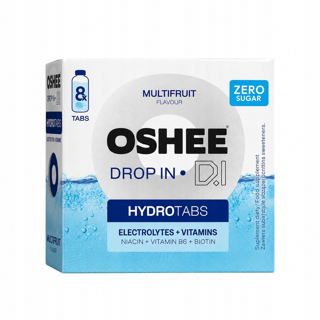 OSHEE Drop In Hydrotabs Electrolytes + Vitamins Multifruit 8 Tablets