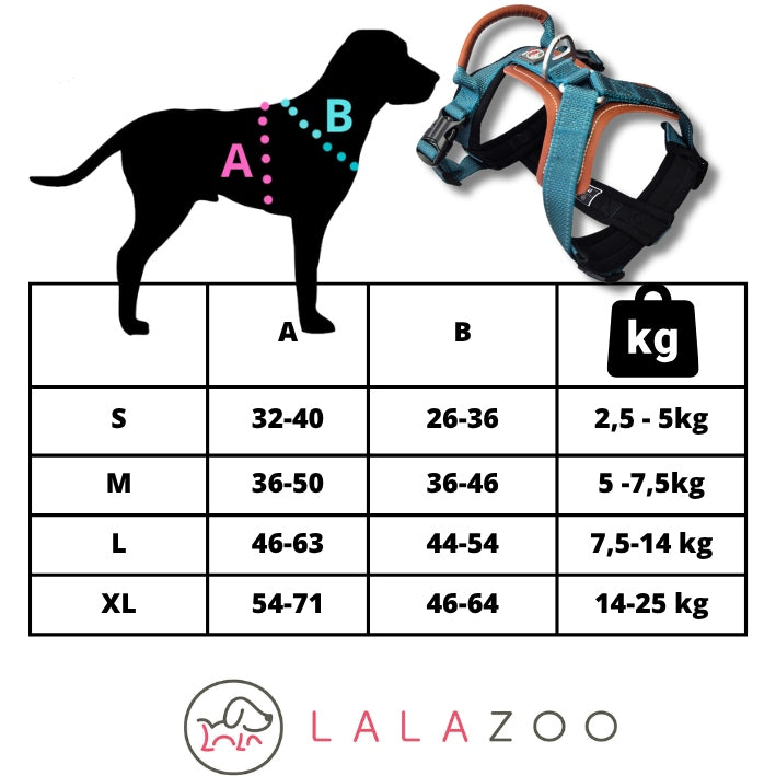 OSLO guard dog harness STRONG solid PREMIUM Lalazoo BLUE XL Kind walking harness