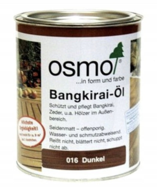 Öl für Terrassen OSMO 016, glattes Ufer (Bangkirs), dunkel, 0,75 l 