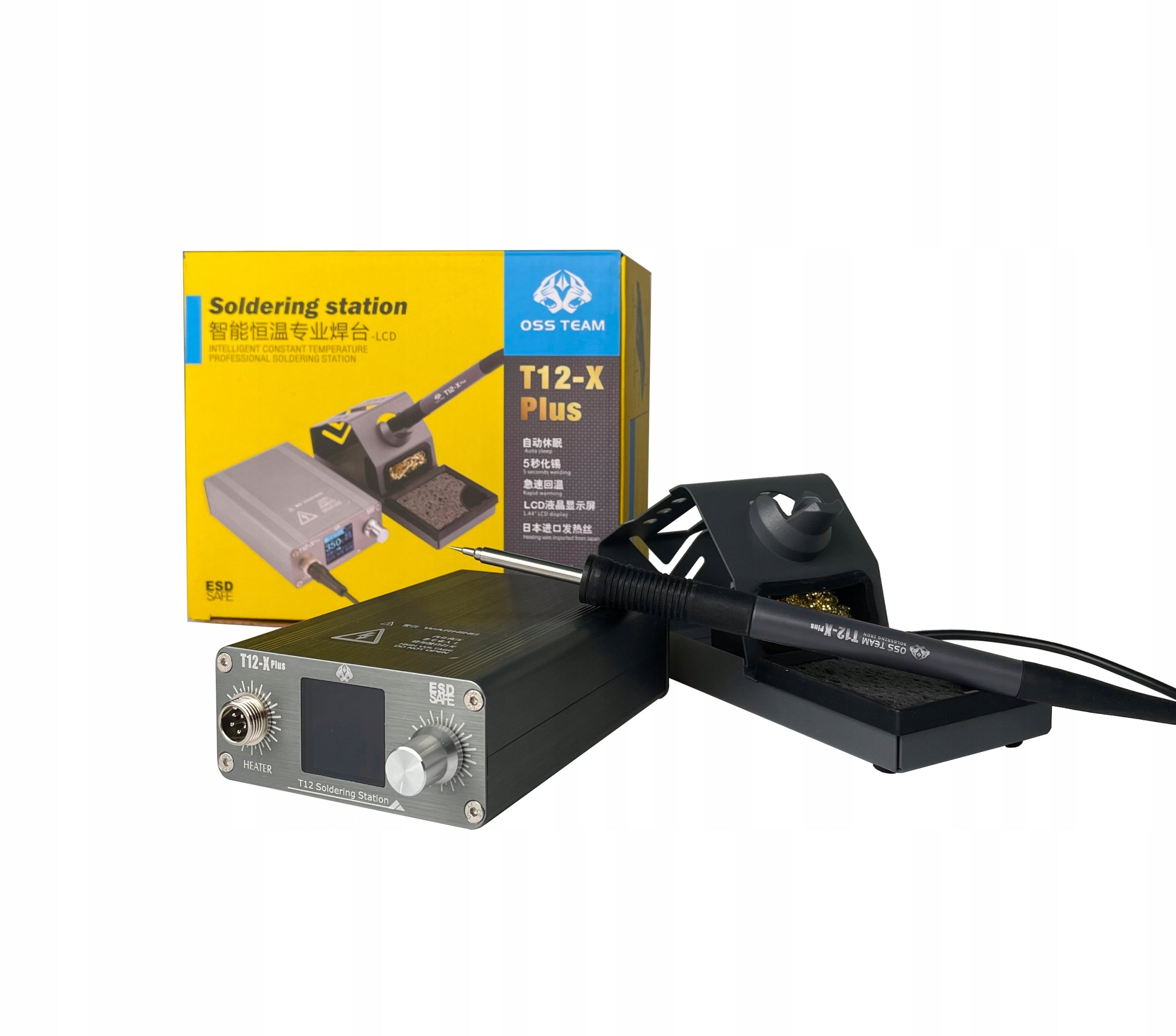 OSS T12-X PLUS Soldering Station | 72W | Digital Soldering Iron + T12-BLS TIP Brand OSS TEAM