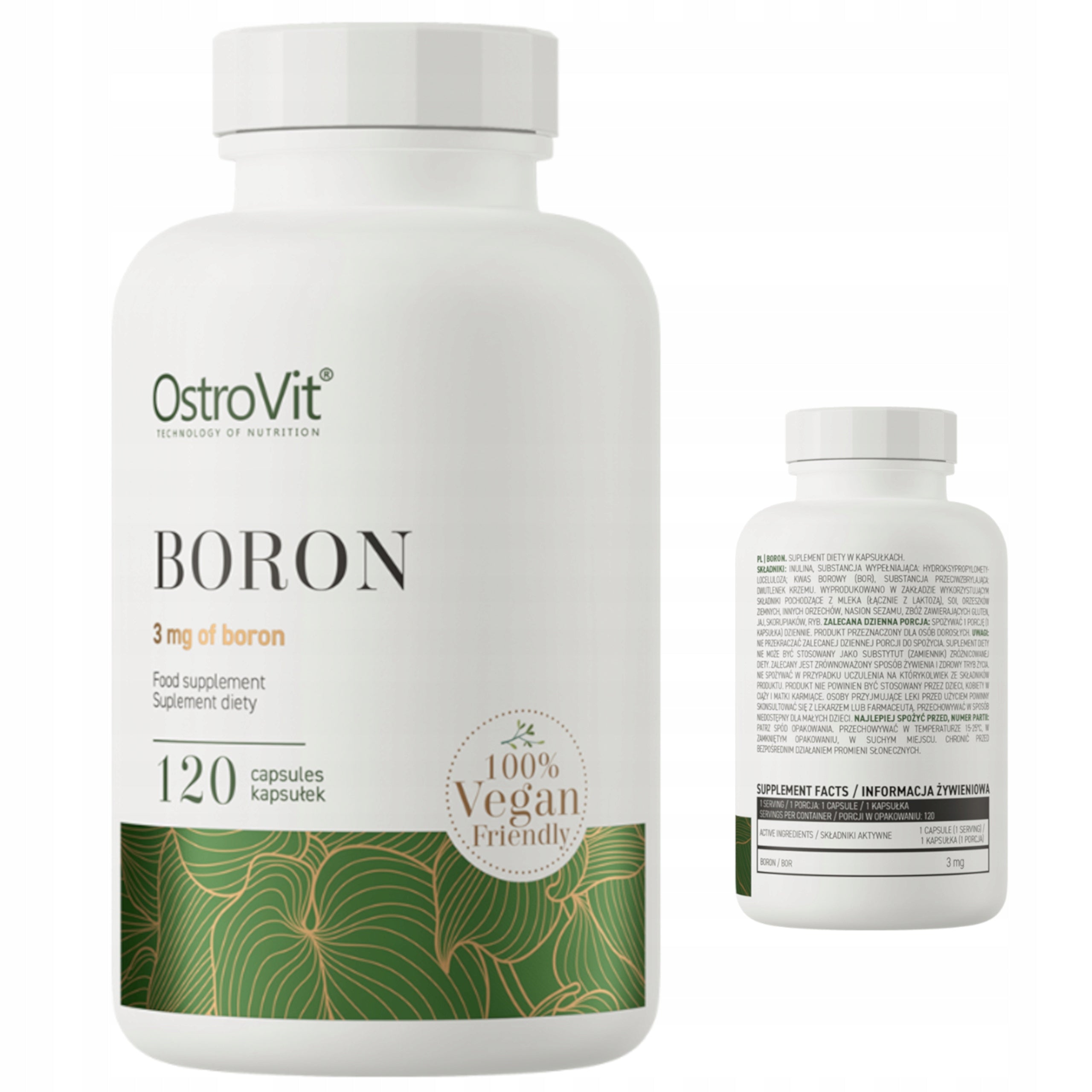 OSTROVIT BORON 3mg 120 SERVINGS VEGE BOR TESTOSTERONE BONE BORIC ACID, BORNY