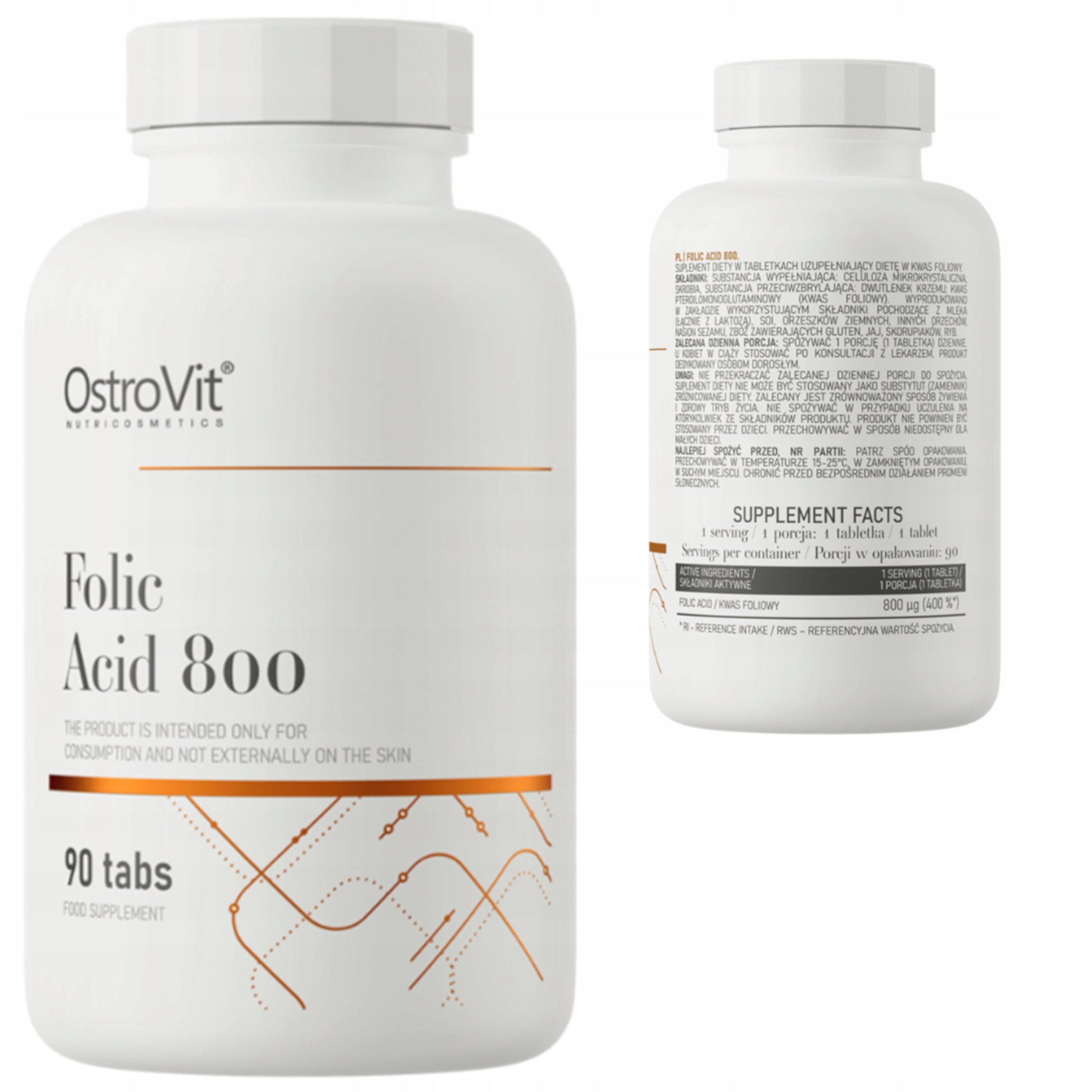 OSTROVIT FOLIC ACID 800 60 + 30 TAB. FOLIC ACID VITAMIN B9 PREGNANCY FOLATES