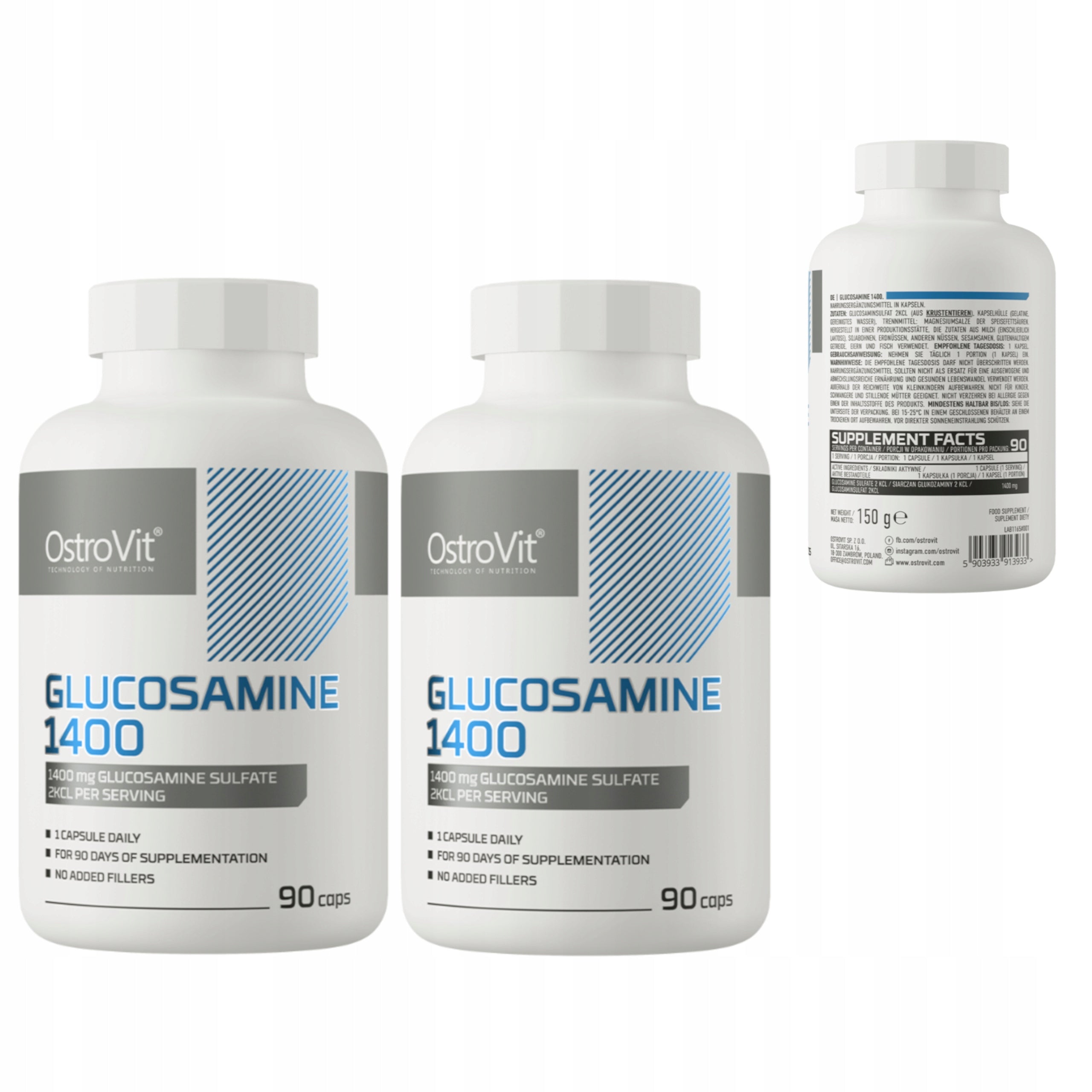OSTROVIT GLUCOSAMINE 1400 mg 180 kap JOINTS BONE CARTILAGE KNEE SPINE