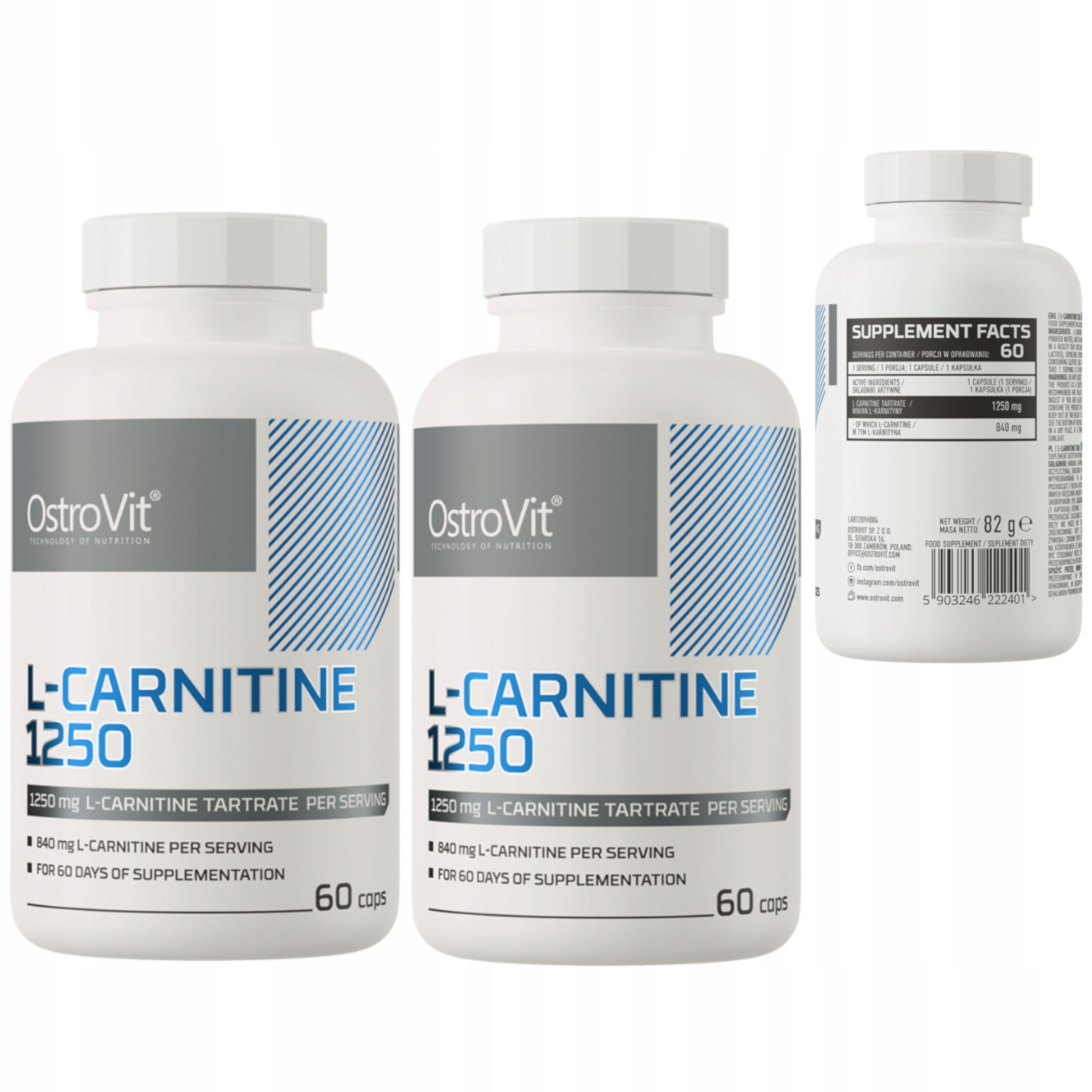 OSTROVIT L-CARNITINE L CARNITINE 1250 mg 120 k SLIMMING FAT BURNER