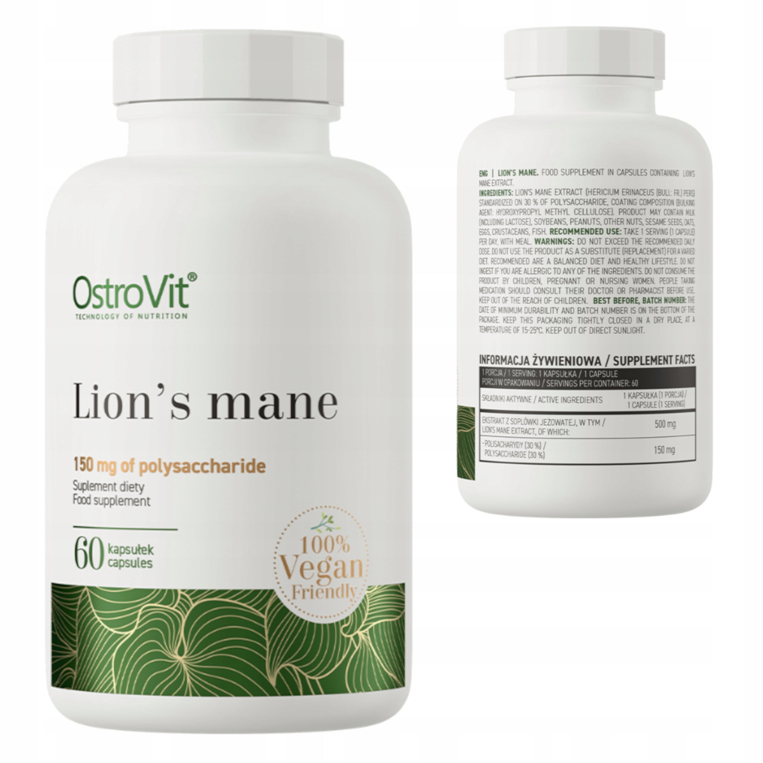 OSTROVIT LIONS MANE 60 kap LION'S MANE MEMORY CONCENTRATION STRESS BRAIN