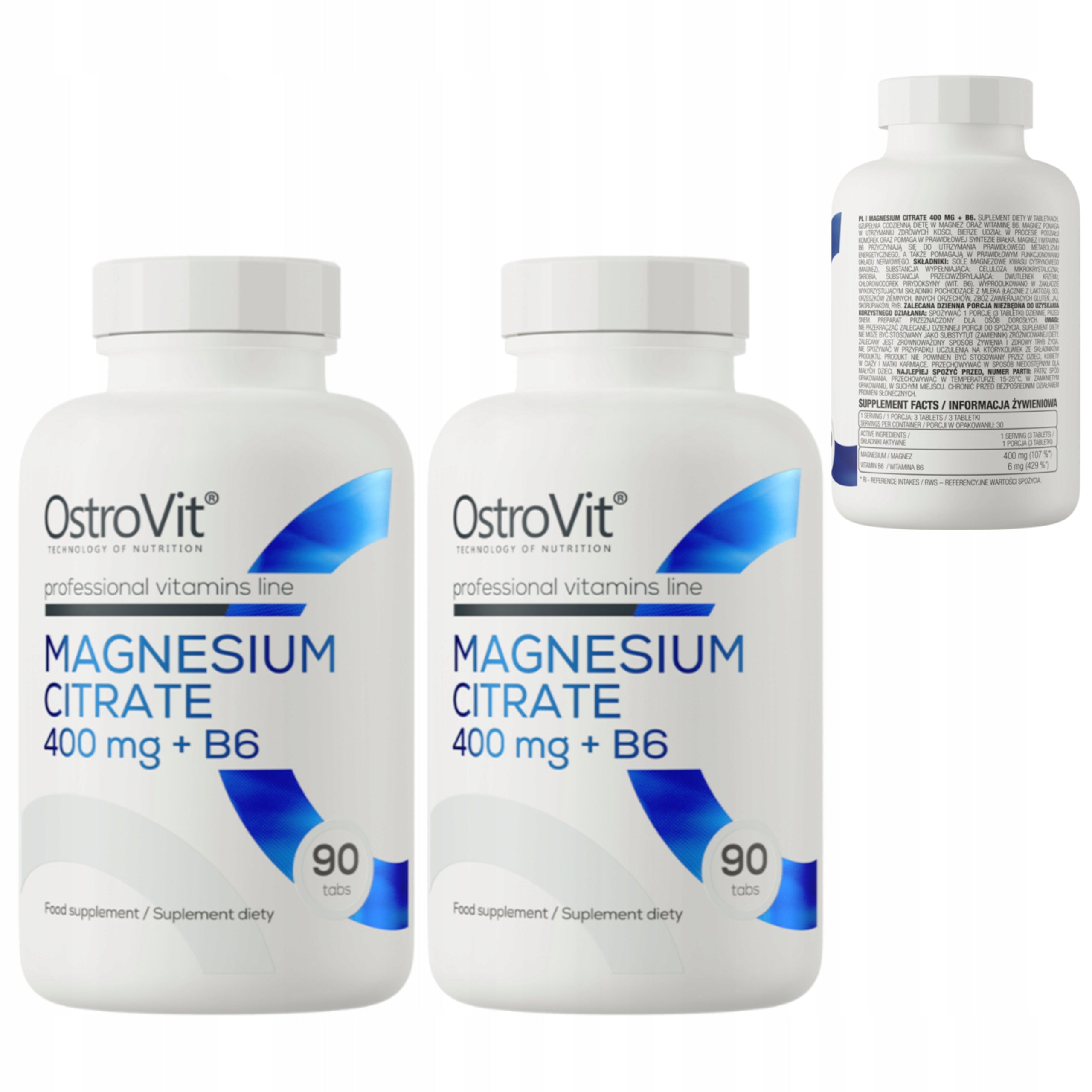 OSTROVIT MAGNESIUM CITRATE 400 mg + VITAMIN B6 180 t NERVE SPASMS ENERGY