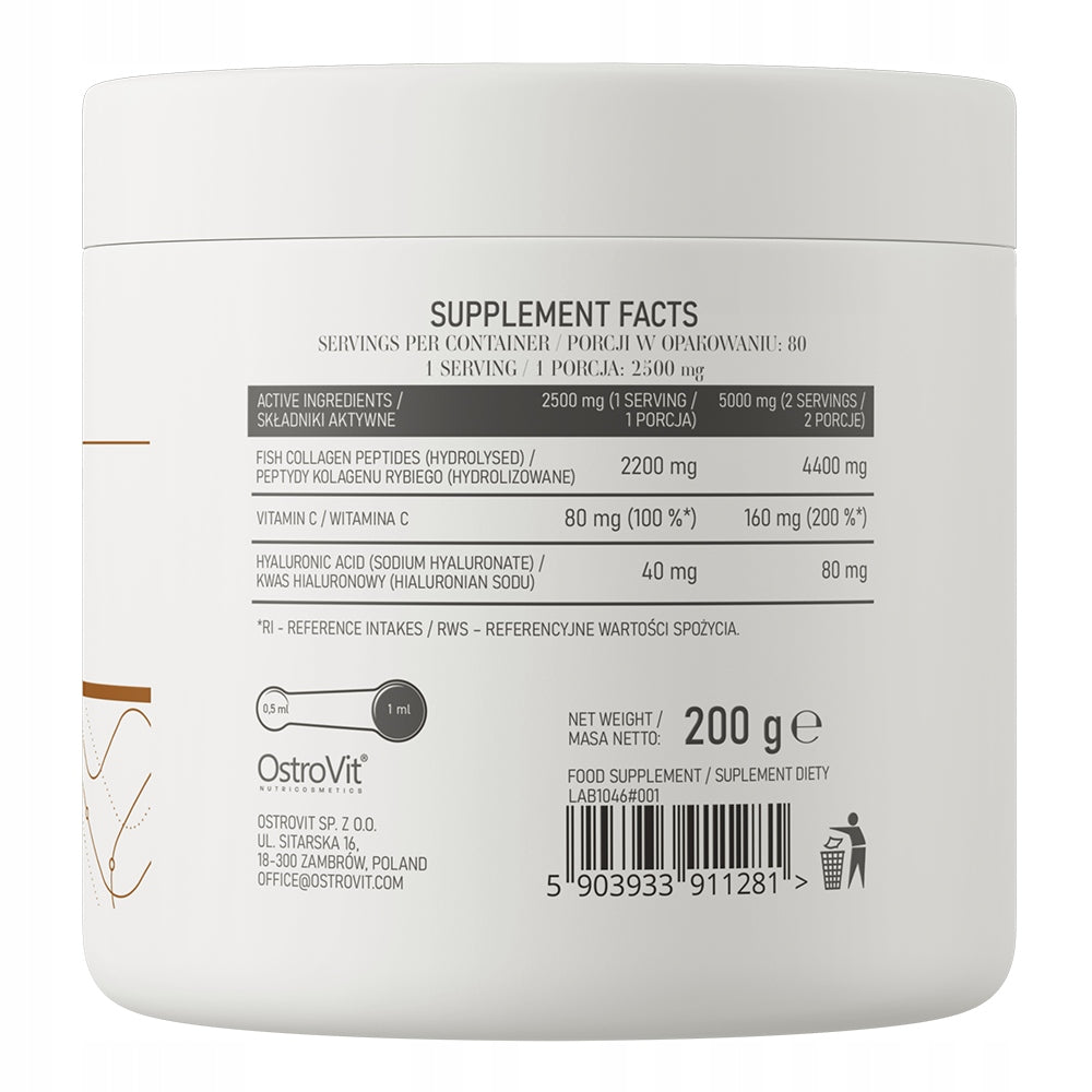 OSTROVIT MARINE COLLAGEN HYALURONIC ACID, VIT C 200 g Manufacturer code 5903933911281