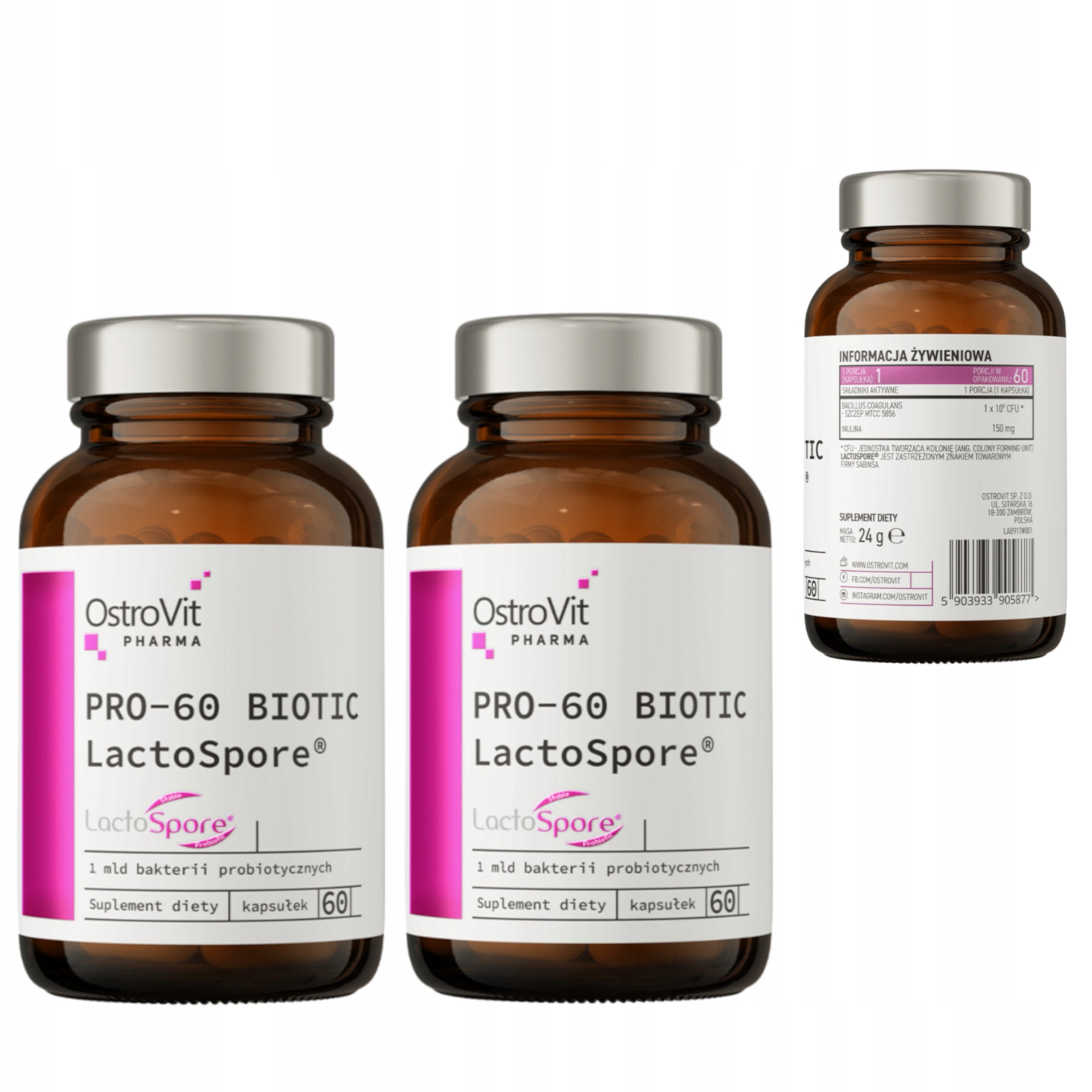 OSTROVIT PHARMA PRO-60 BIOTIC LACTOSPORE 120 K. PROBIOTIC PREBIOTIC INULIN