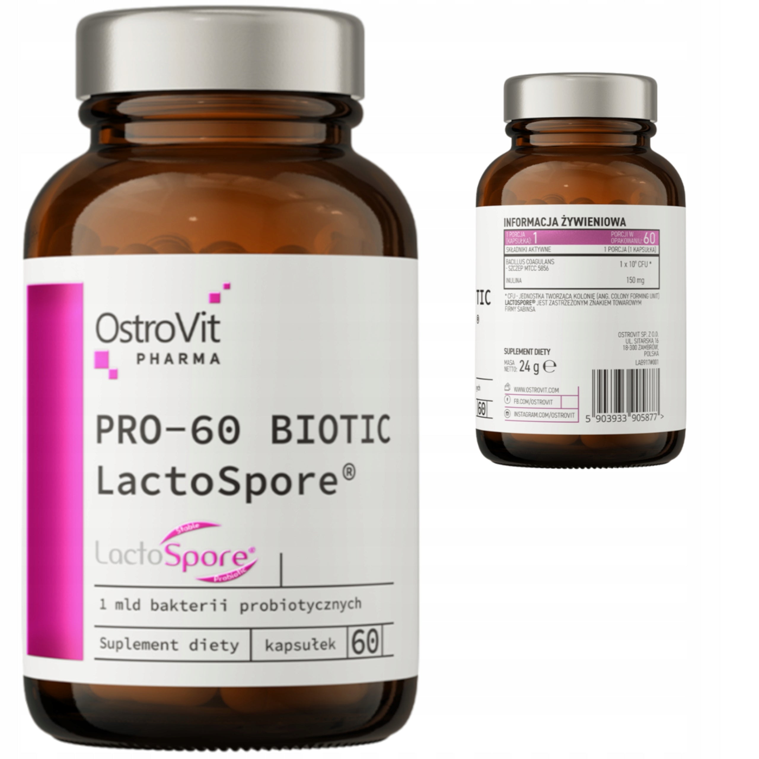 OSTROVIT PHARMA PRO-60 BIOTIC LACTOSPORE 60 K. PROBIOTIC PREBIOTIC INULIN