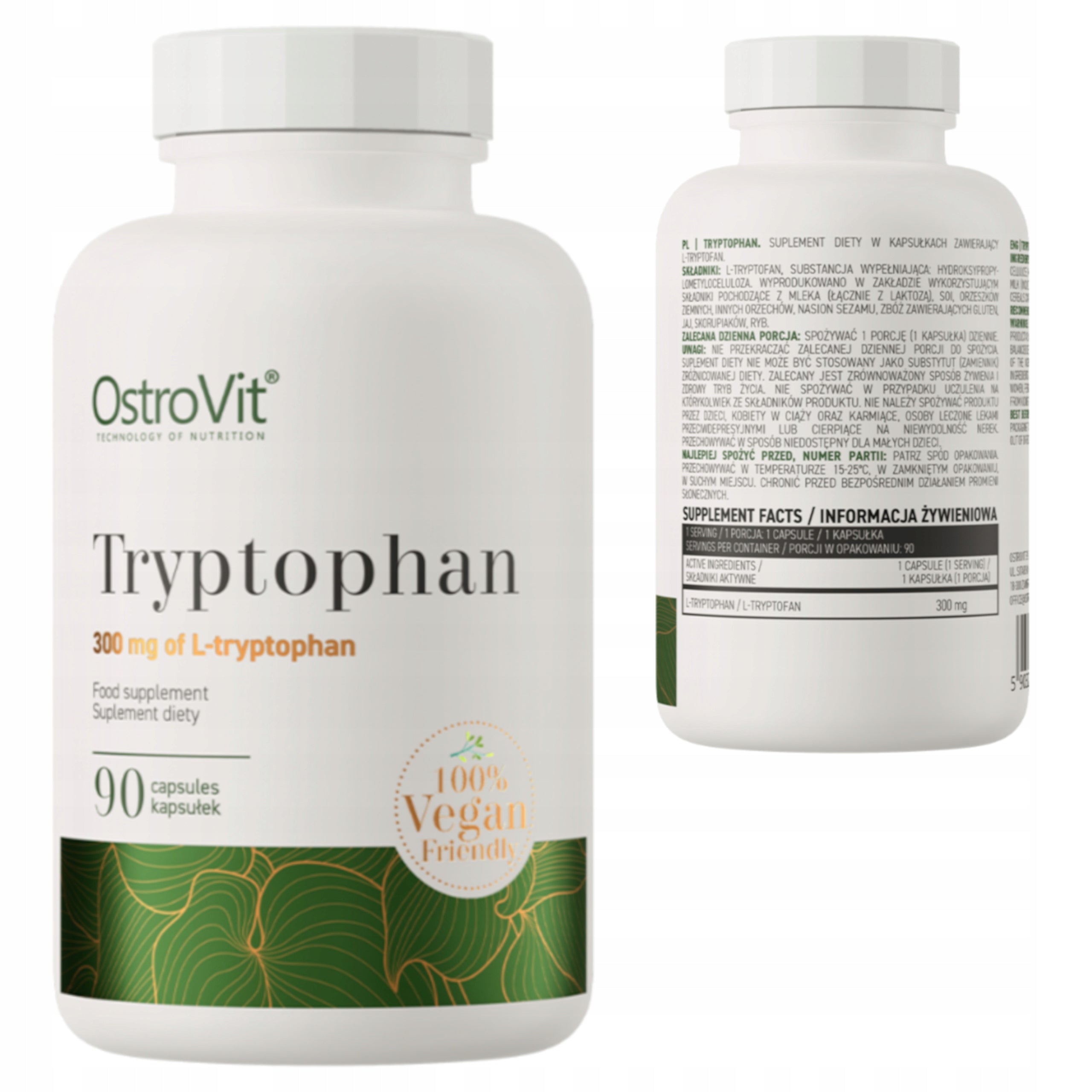OSTROVIT TRYPTOPHAN 90 kaps SEN MOOD RELAXATION MELATONIN L-TRYPTOPHAN 300mg