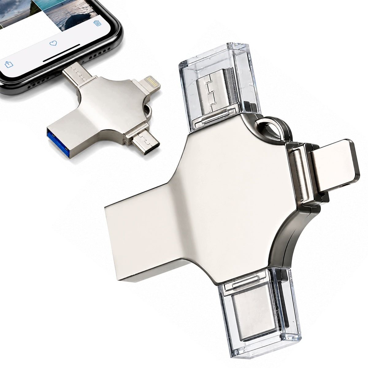 OTG 256GB 4IN1 FLASH DRIVE FOR USB USB-C LIGHTNING MICROUSB COMPUTER PHONE