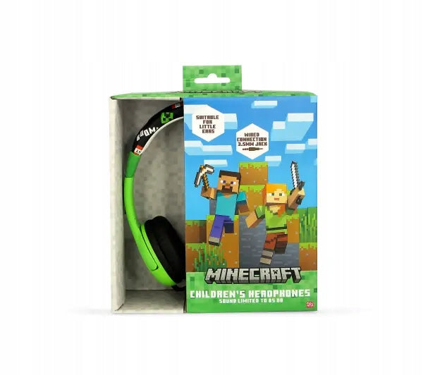 OTL Technologies Minecraft Creeper Wired Headphones For Kids On-Ear Packaging status original