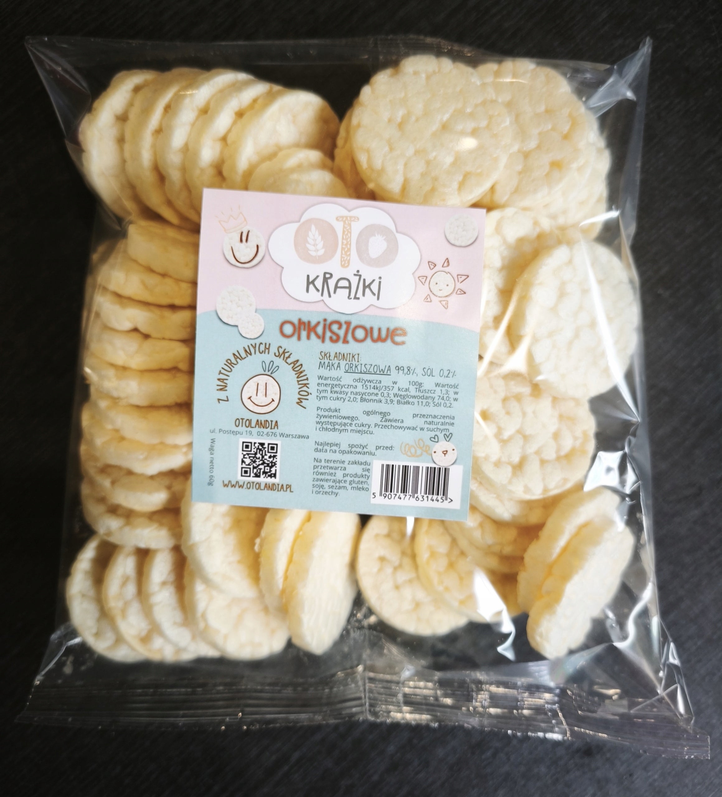 OTOLANDIA DISCS SPELT COOKIES HEALTHY CRISPY SNACK 60g Packaging status original
