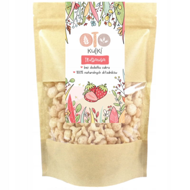 OTOLANDIA HERE ARE STRAWBERRY BALLS STRAWBERRY BREAKFAST CEREALS WITHOUT SUGAR 110g