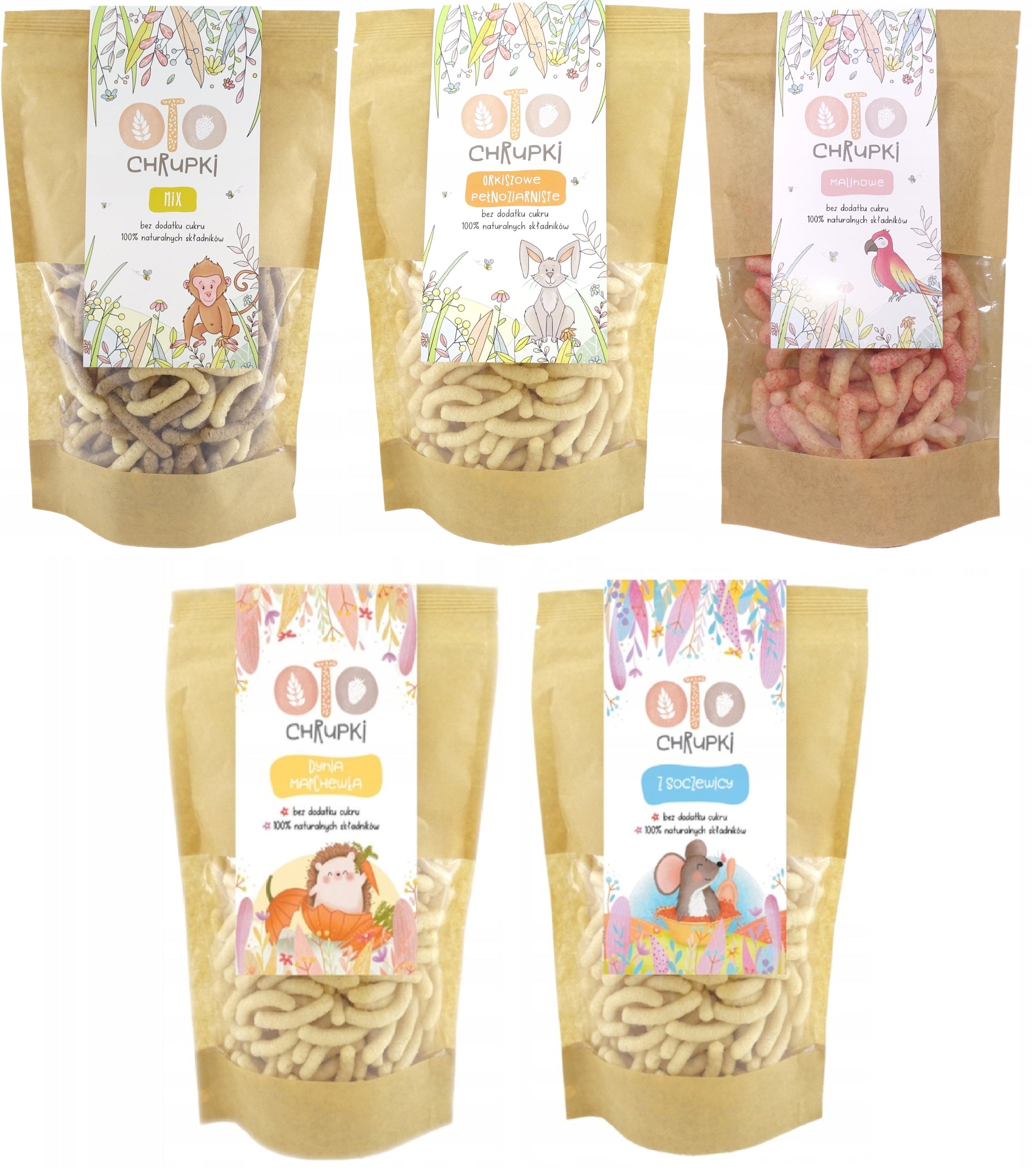 OTOLANDIA NATURAL HERE ARE CRUNCHY STICKS FOR KIDS MIX WITHOUT SUGAR 5PACK