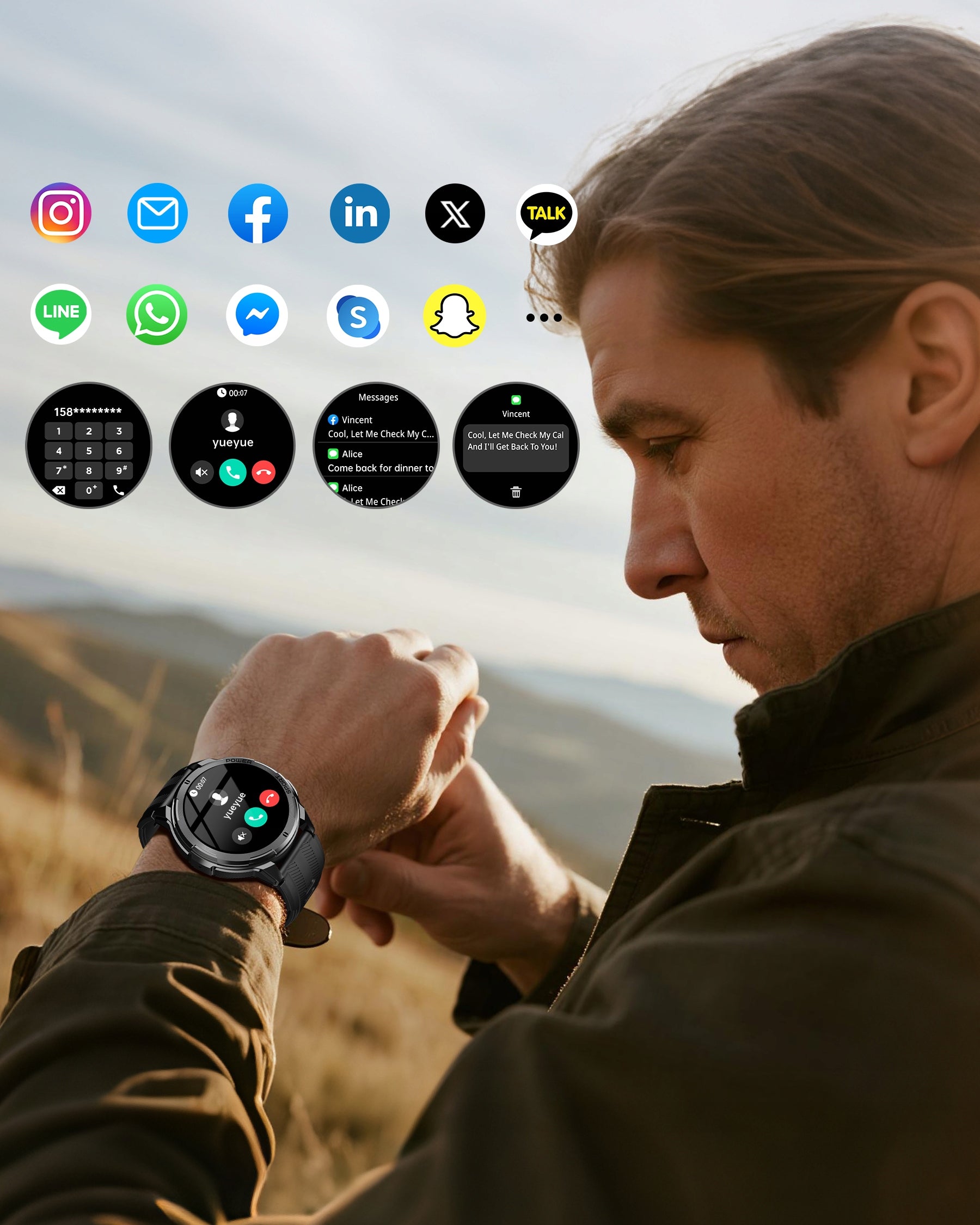 OUKITEL BT10 Smartwatch Pomarańczowy Rozmowy 120+ Trybów Wodoodporny Brand OUKITEL
